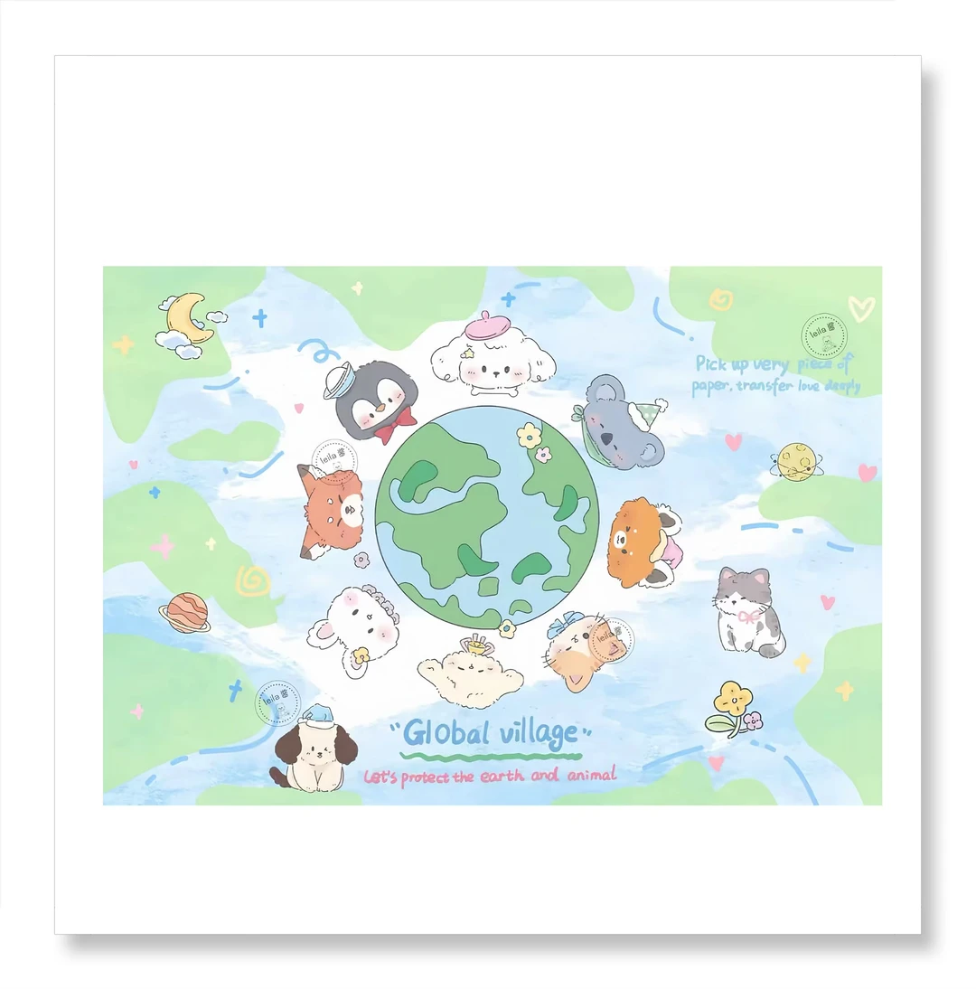 平板壁纸分享🎀绿色地球小动物