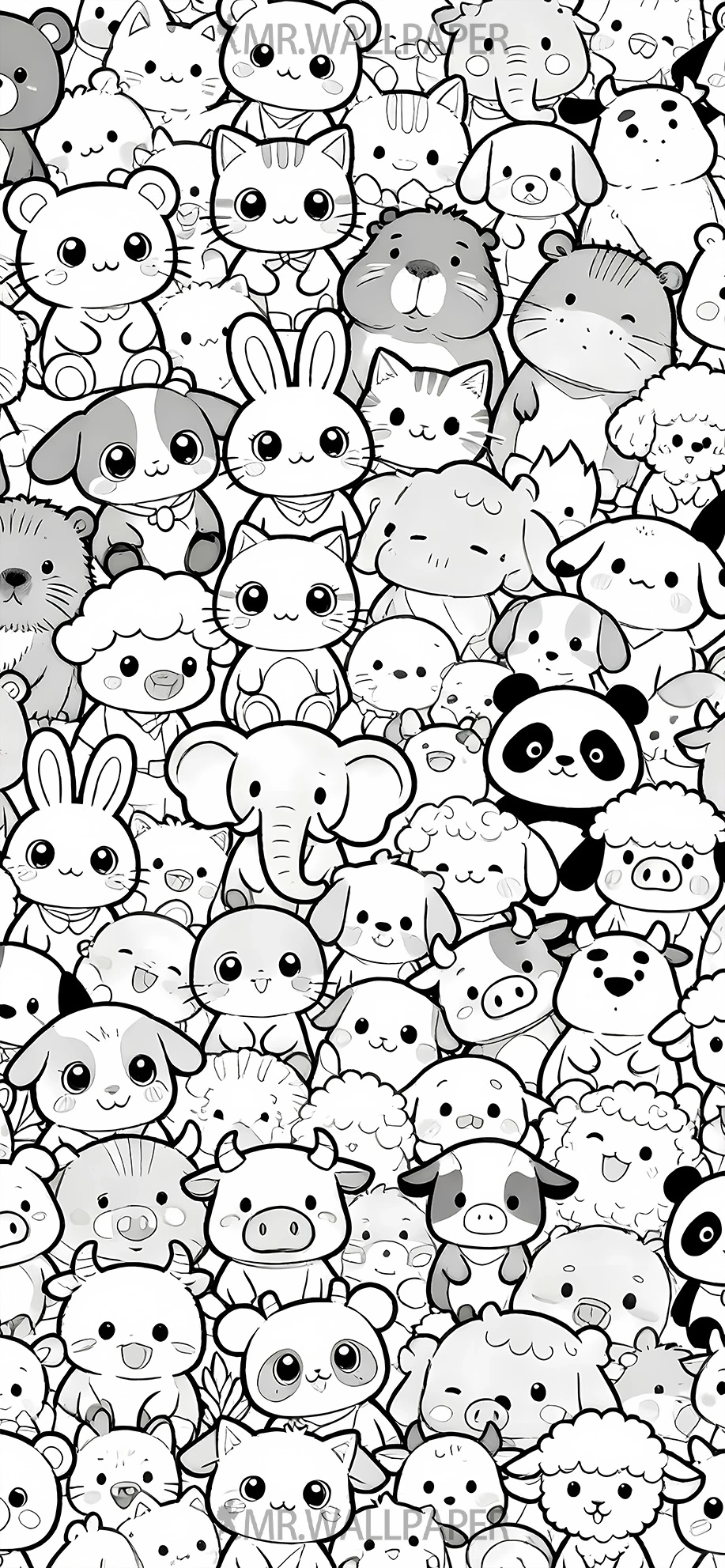 小动物治愈壁纸丨密集涂鸦丨4K原创壁纸