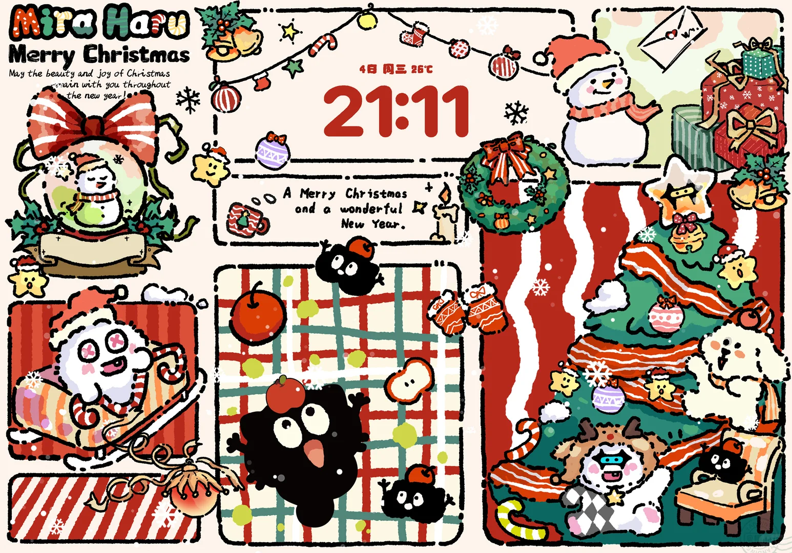 iPad壁纸丨圣诞节给手机穿上花棉袄吧🎄