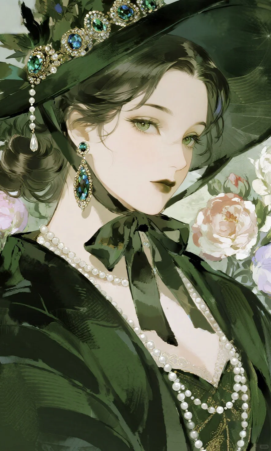 墨绿礼帽下的复古浪漫