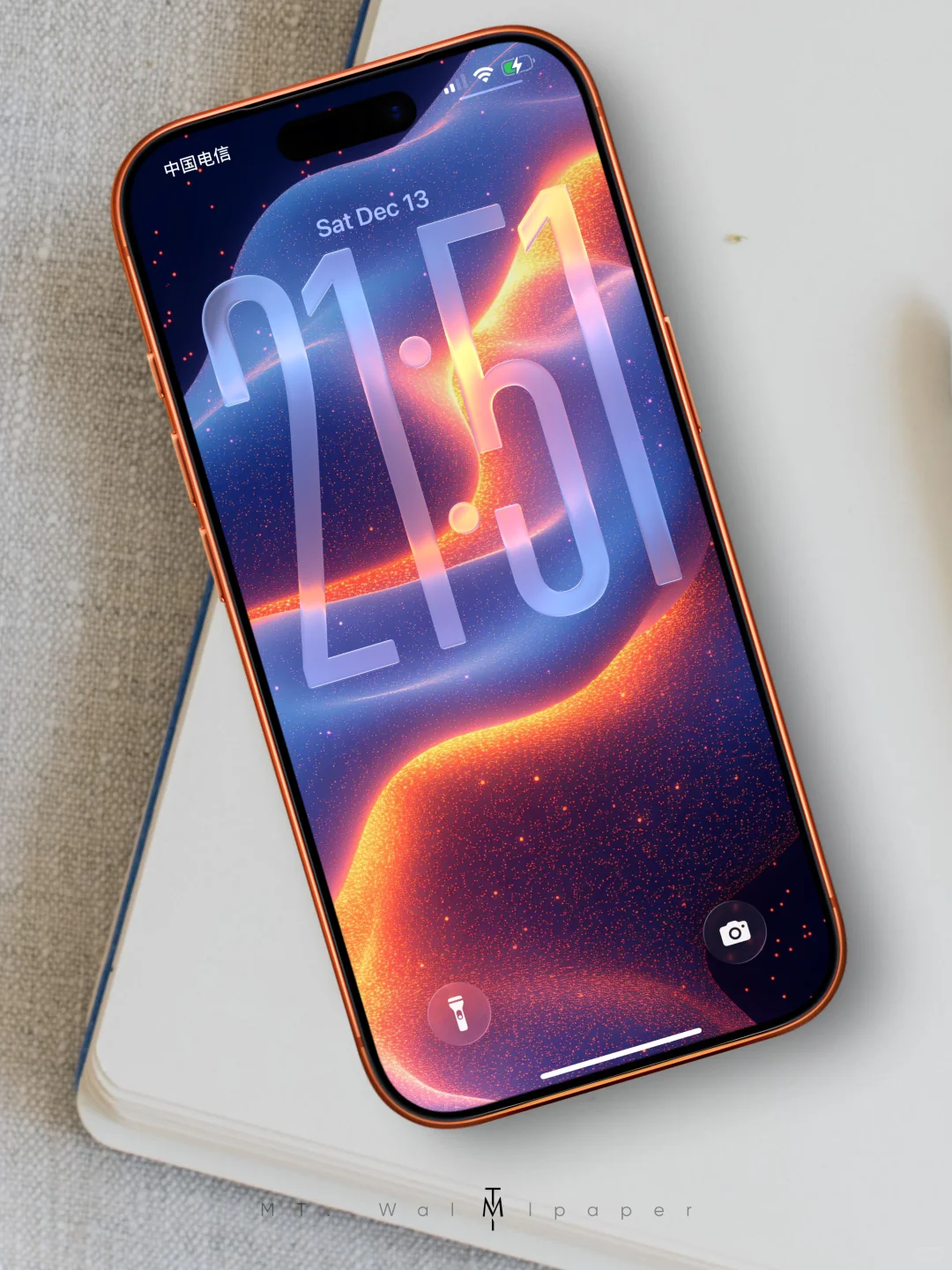 宇宙星空，蓝橙交织｜iOS26壁纸｜057