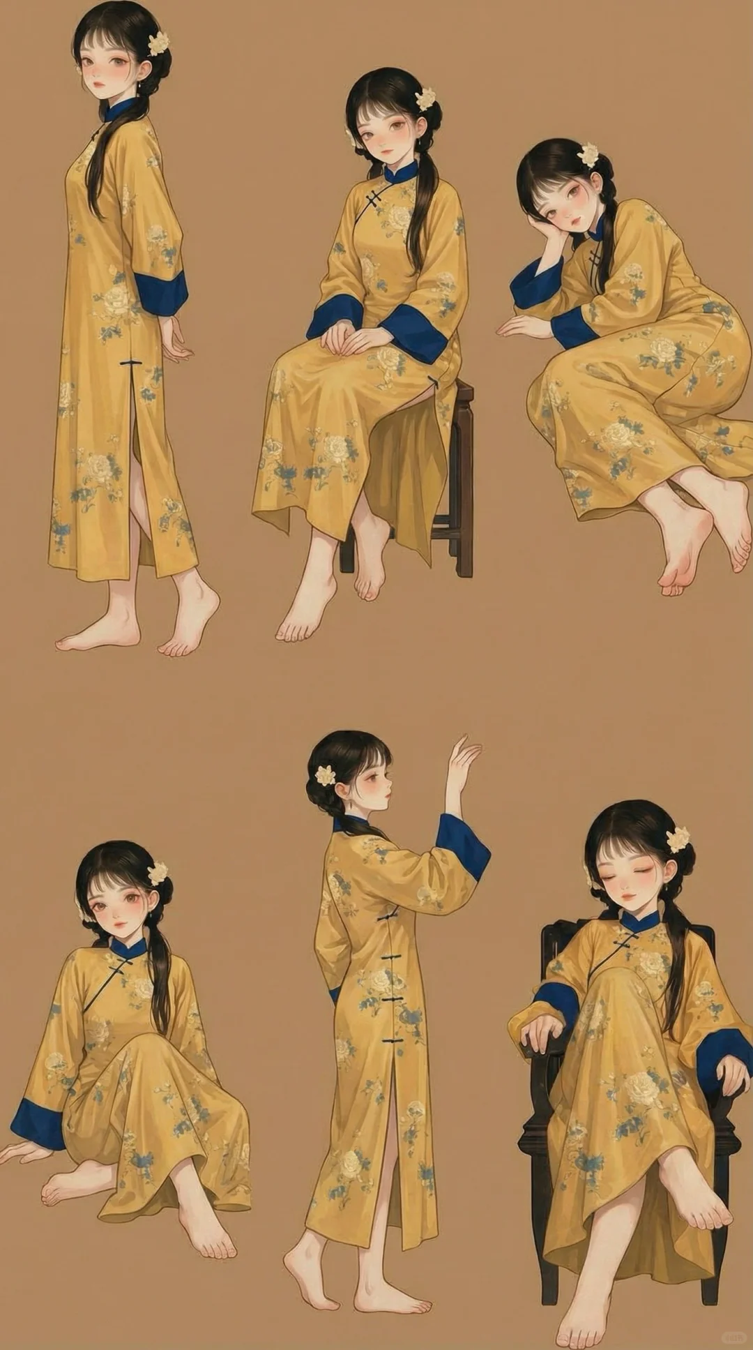 古风黄衫少女的设定