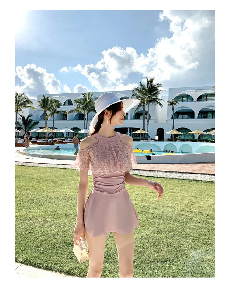 这套泳衣把垮宽大腿肉全藏住了，还巨美