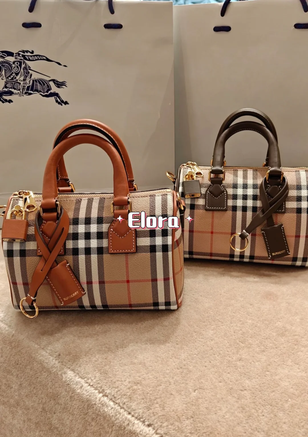 Burberry经典格纹波士顿小包骨折价🔥