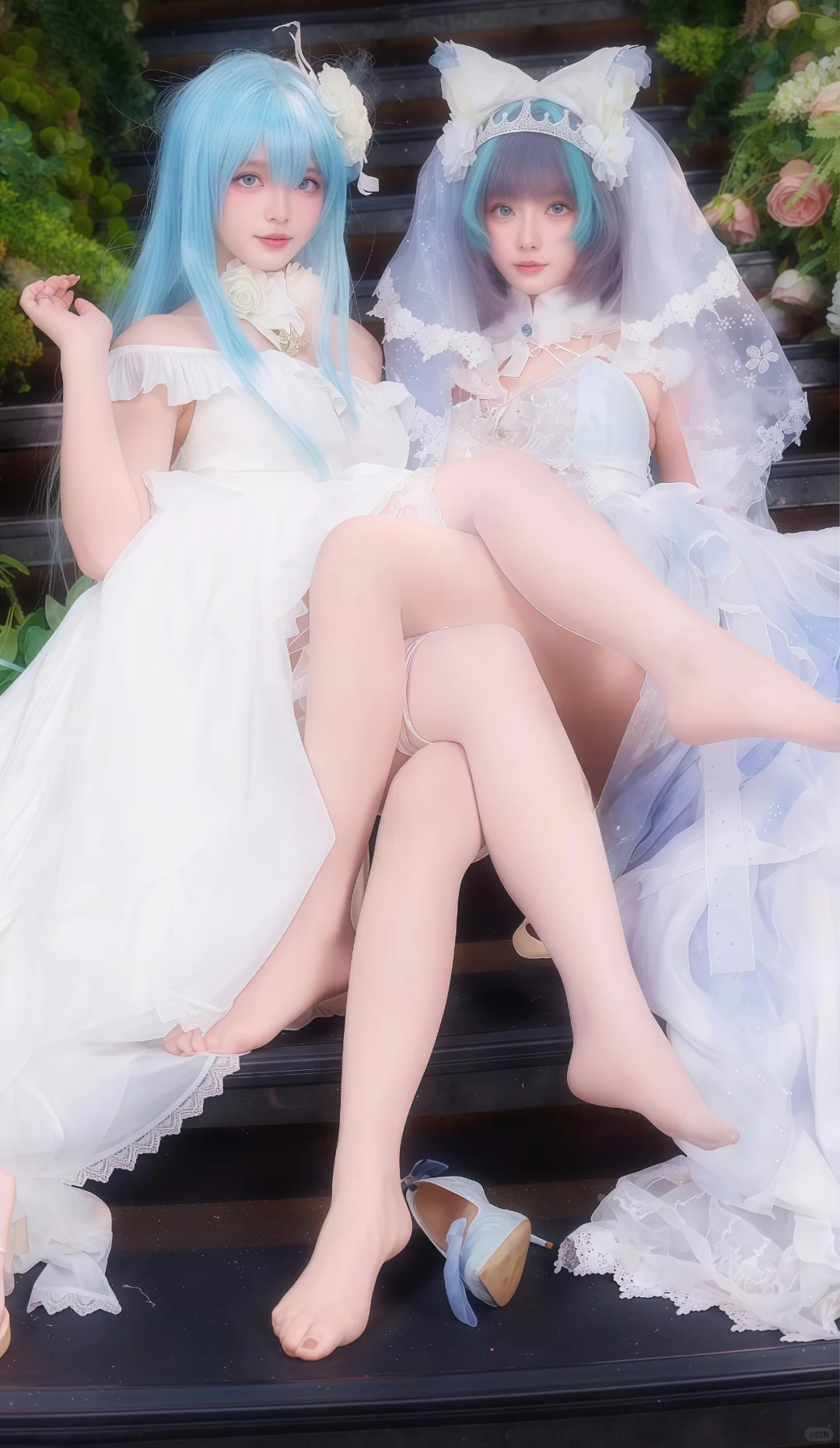 白丝裹蜜腿绝杀！柴郡和雅努斯cos发光小蛮腰