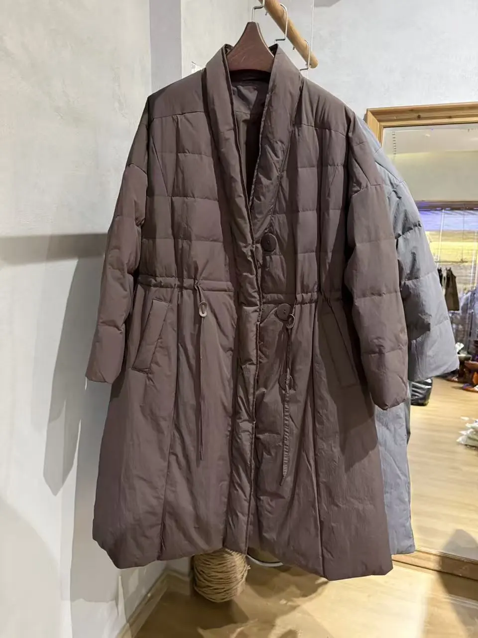 文艺复古长款羽绒服女冬季新款大码宽松外套