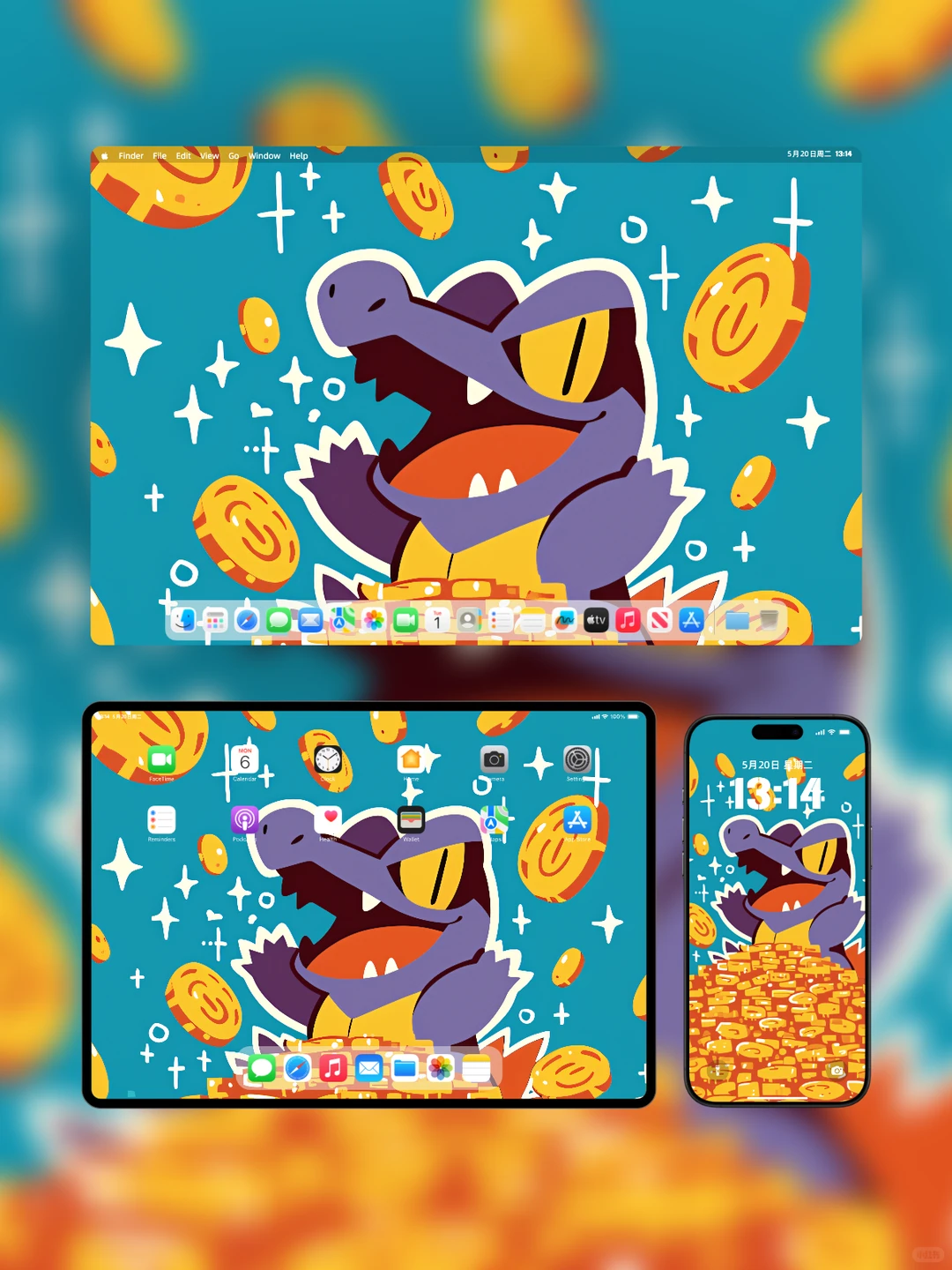 宝可梦壁纸丨小锯鳄：能量开仓，马上牛市