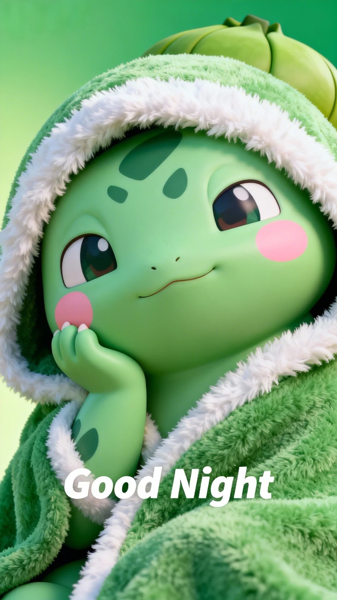萌化了！妙蛙种子晚安壁纸，治愈你的每一个夜