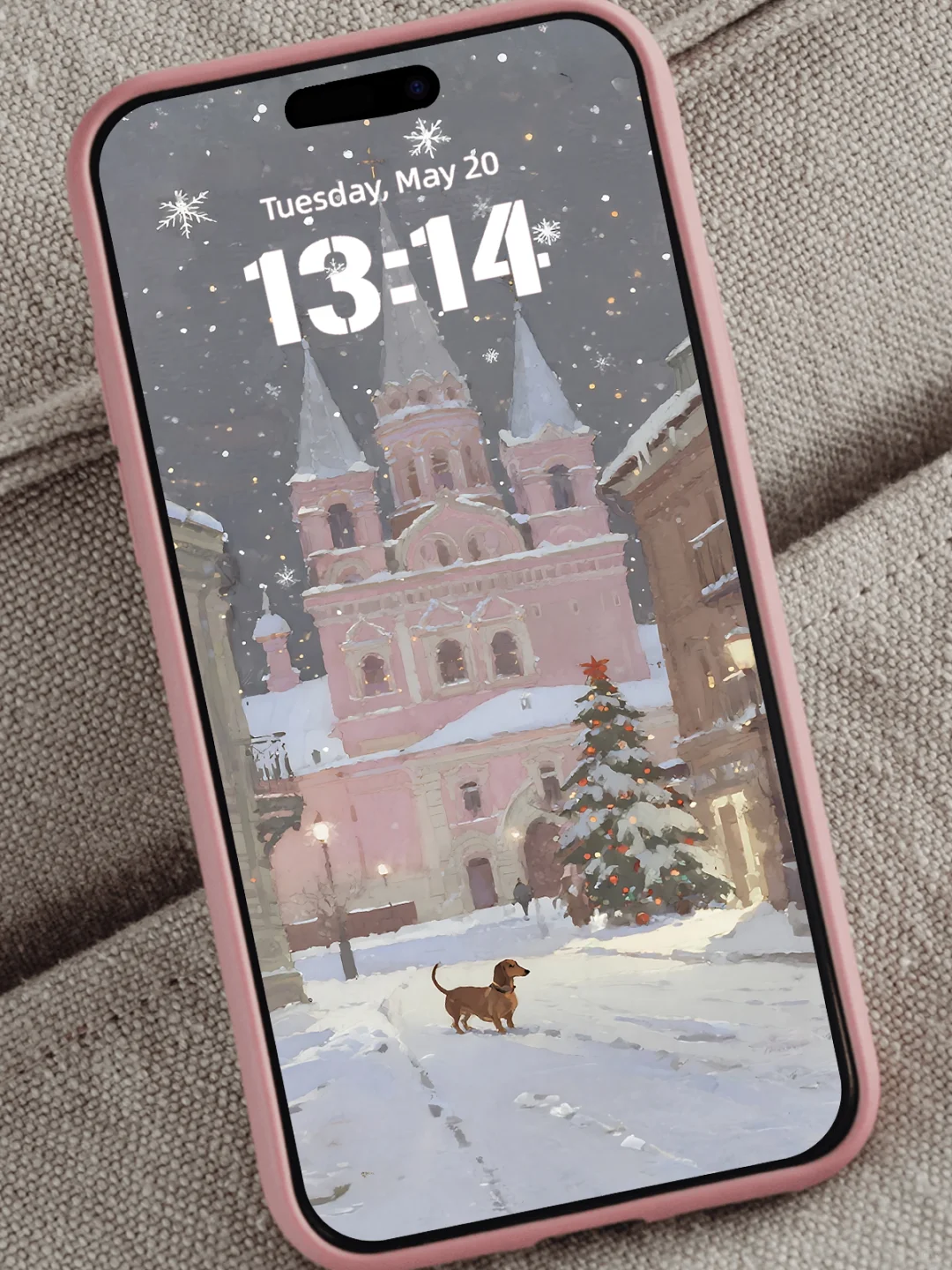 Z161 雪夜粉教堂｜腊肠犬的圣诞奇遇壁纸