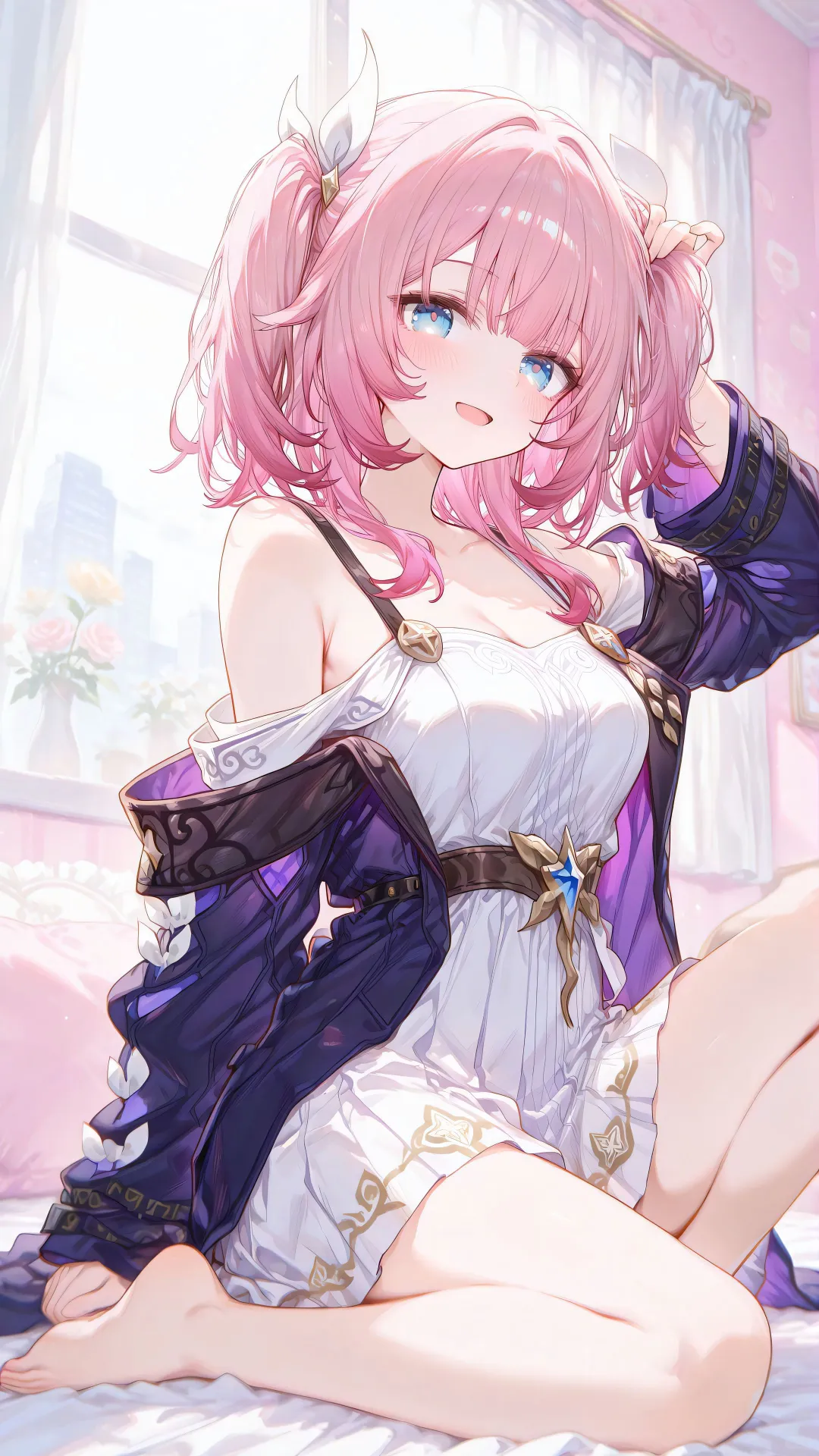 我扎双马尾的样子很可爱吧？🩷