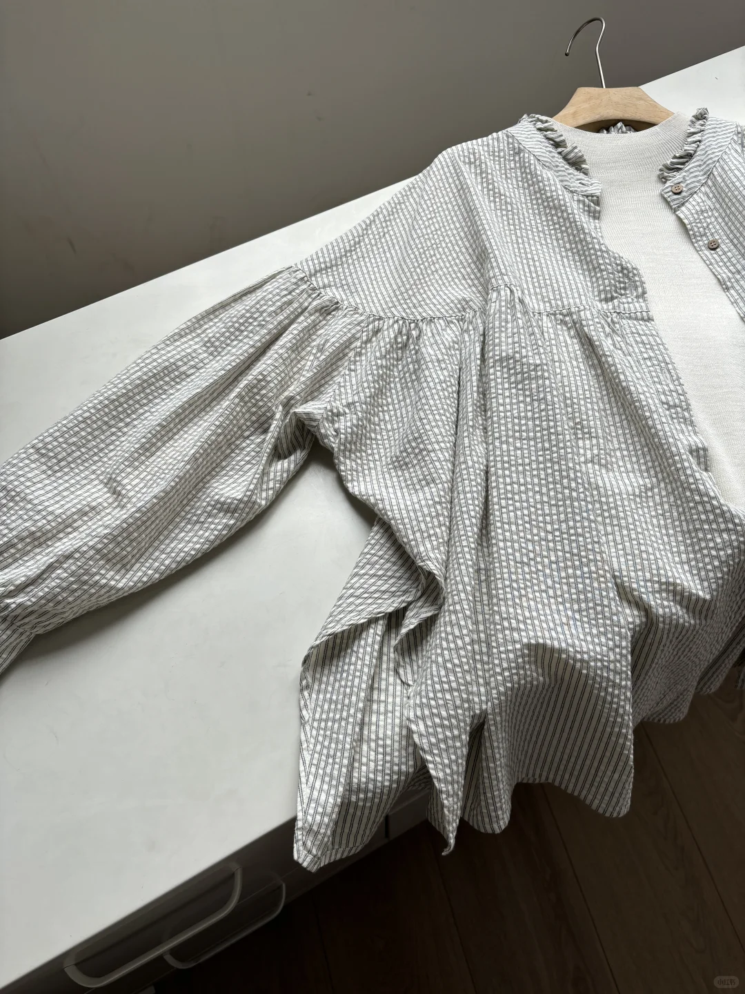 捡漏！日系复古花边圆领 开衩慵懒条纹衬衫