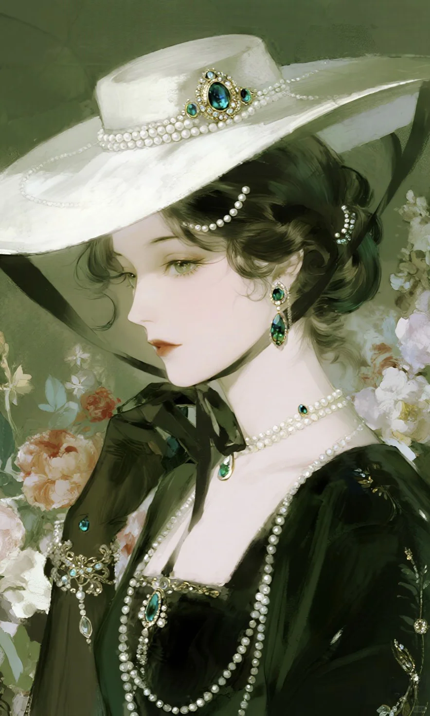 墨绿礼帽下的复古浪漫