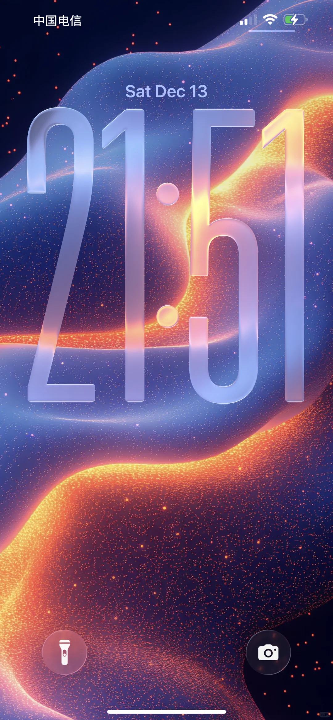 宇宙星空，蓝橙交织｜iOS26壁纸｜057