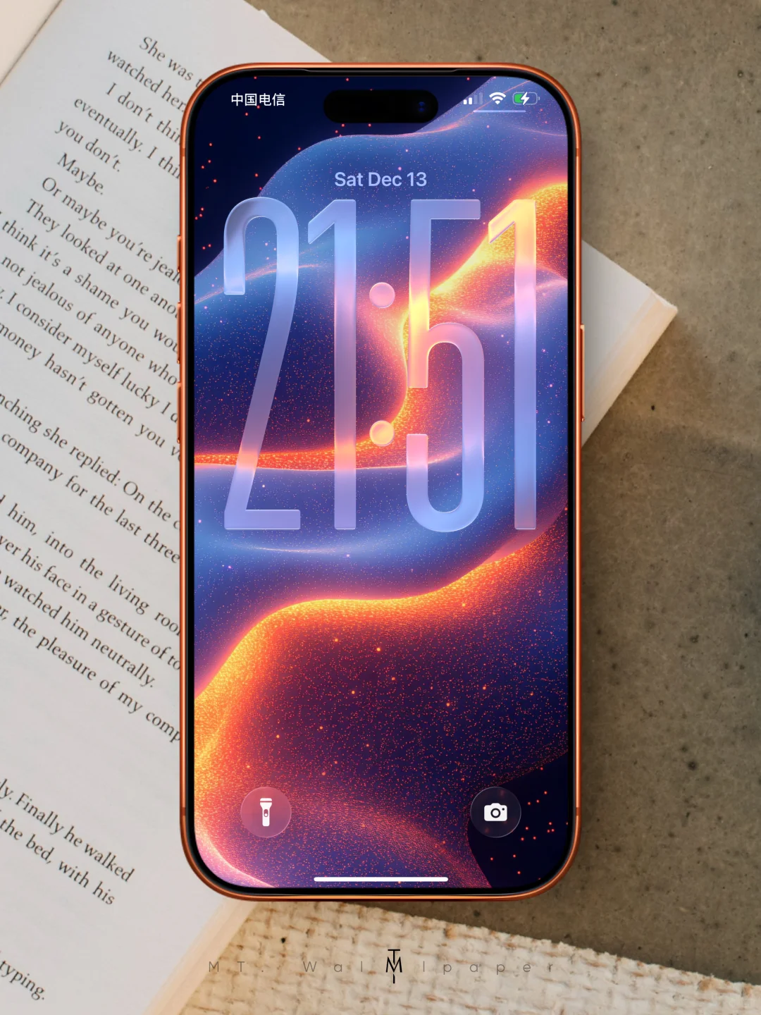 宇宙星空，蓝橙交织｜iOS26壁纸｜057