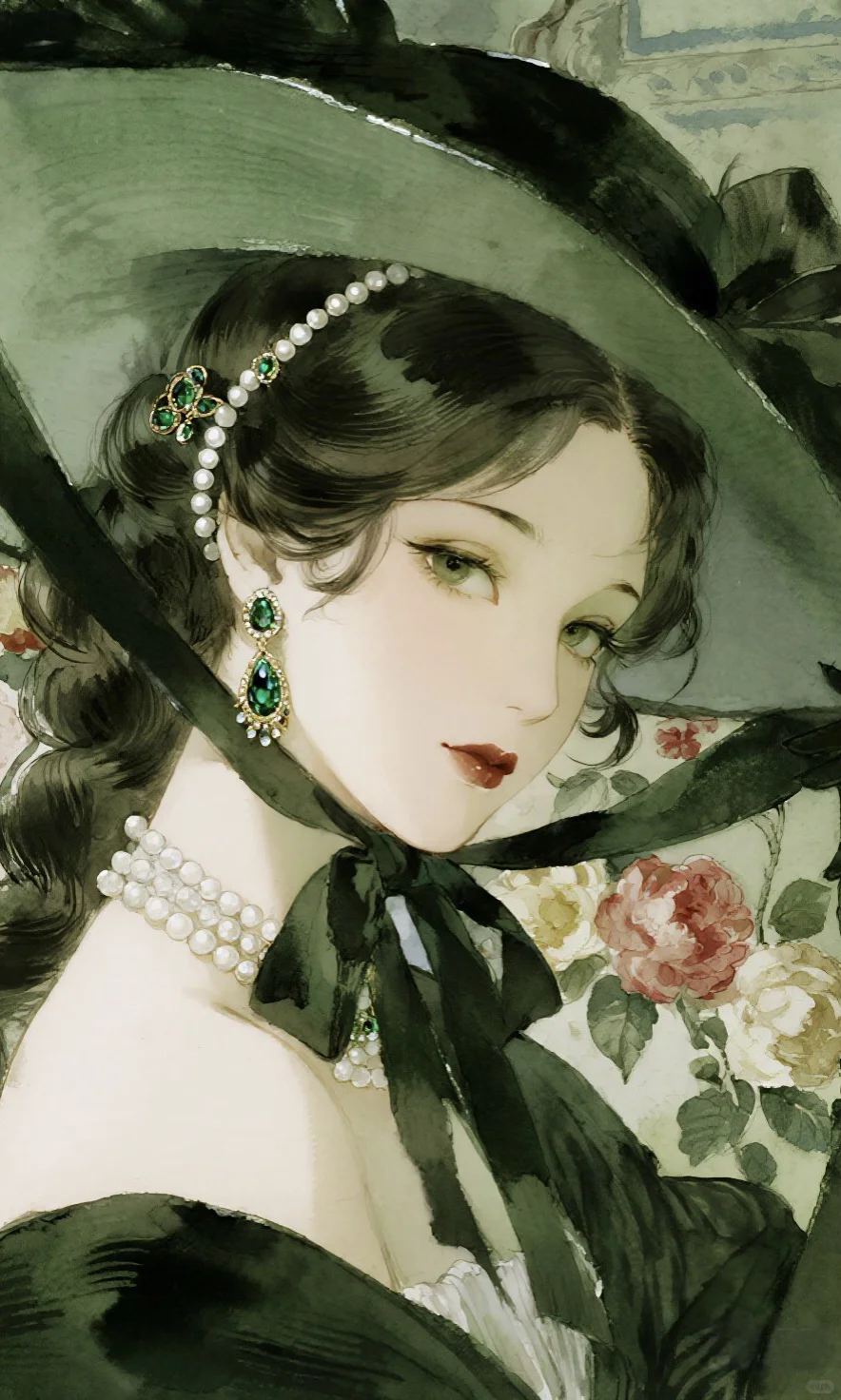 墨绿礼帽下的复古浪漫