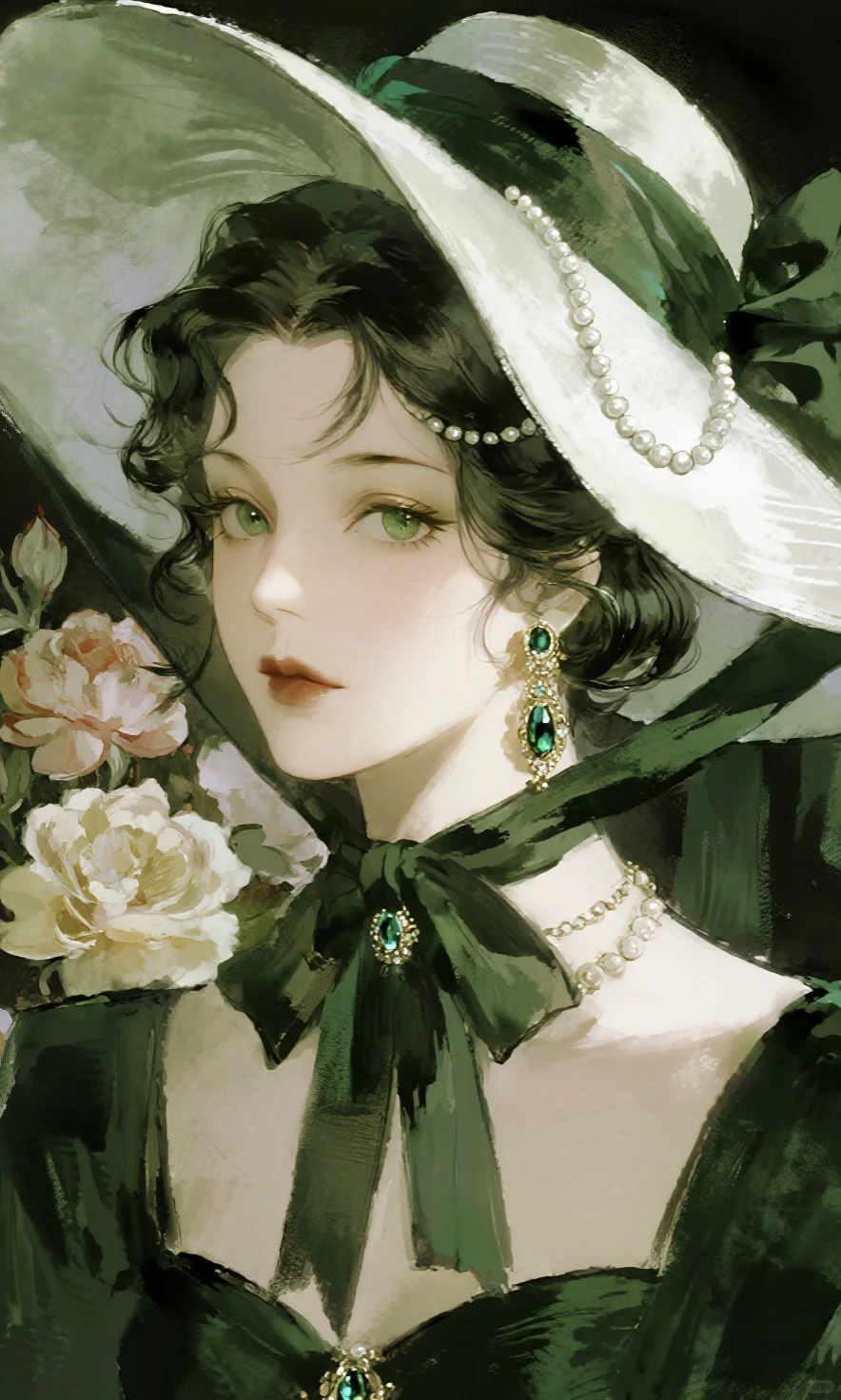 墨绿礼帽下的复古浪漫