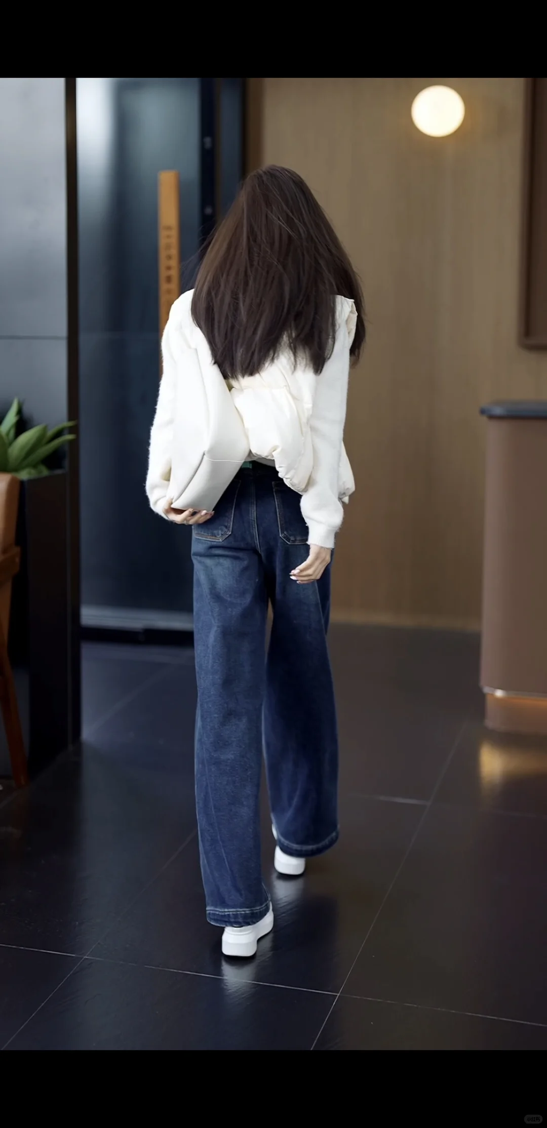 加绒复古蓝阔腿牛仔裤 ，甜妹本命显瘦神裤