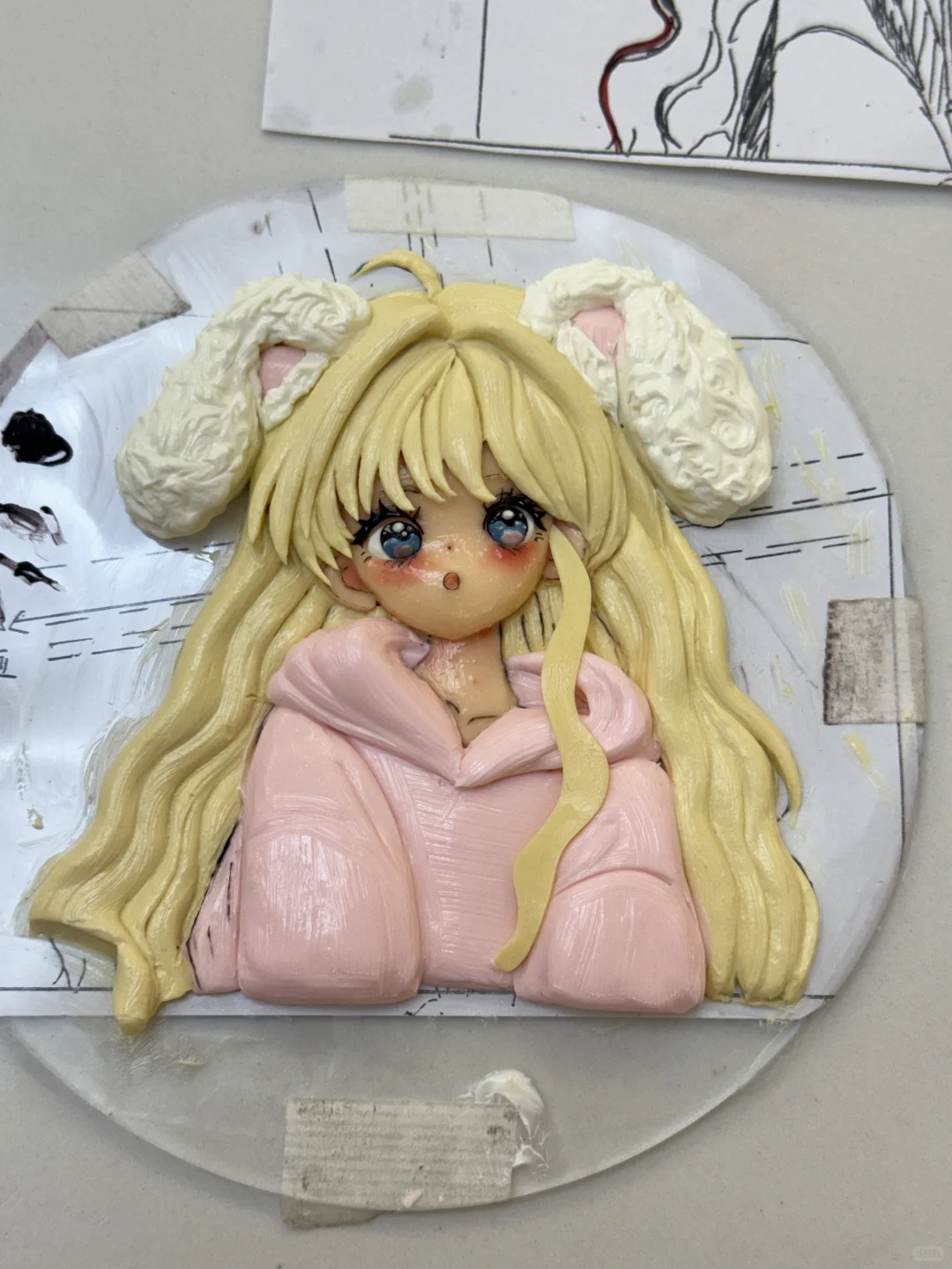 奶油霜手绘之兔子美少女