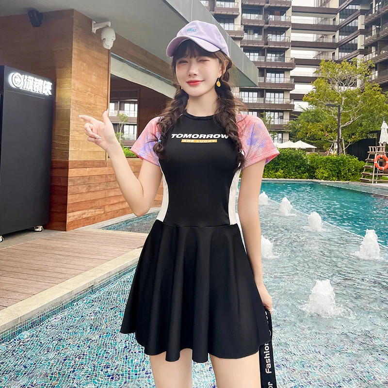 女童短袖裙裤泳衣🎀校园游泳课必备太乖