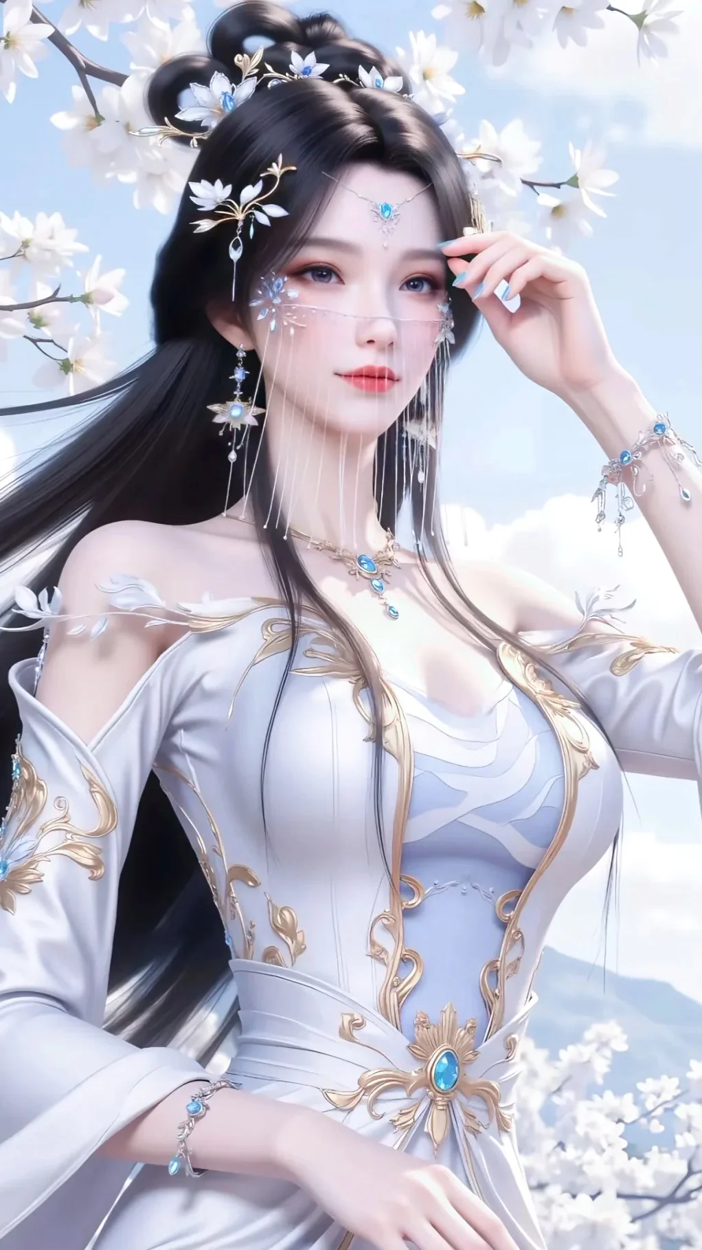 女神记｜安妙依遮天动漫壁纸国漫AI美女高清