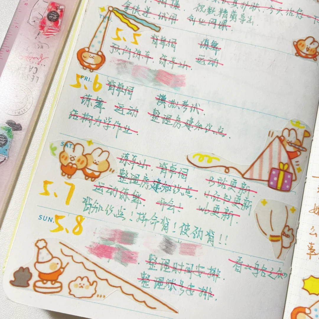 🦎女大学生满满当当的手帐在写什么