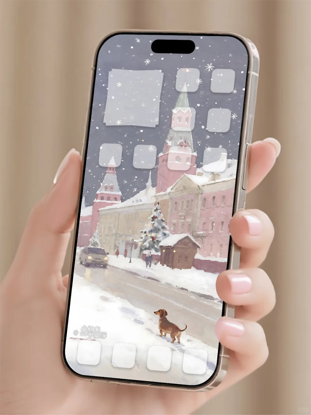 Z161 雪夜粉教堂｜腊肠犬的圣诞奇遇壁纸