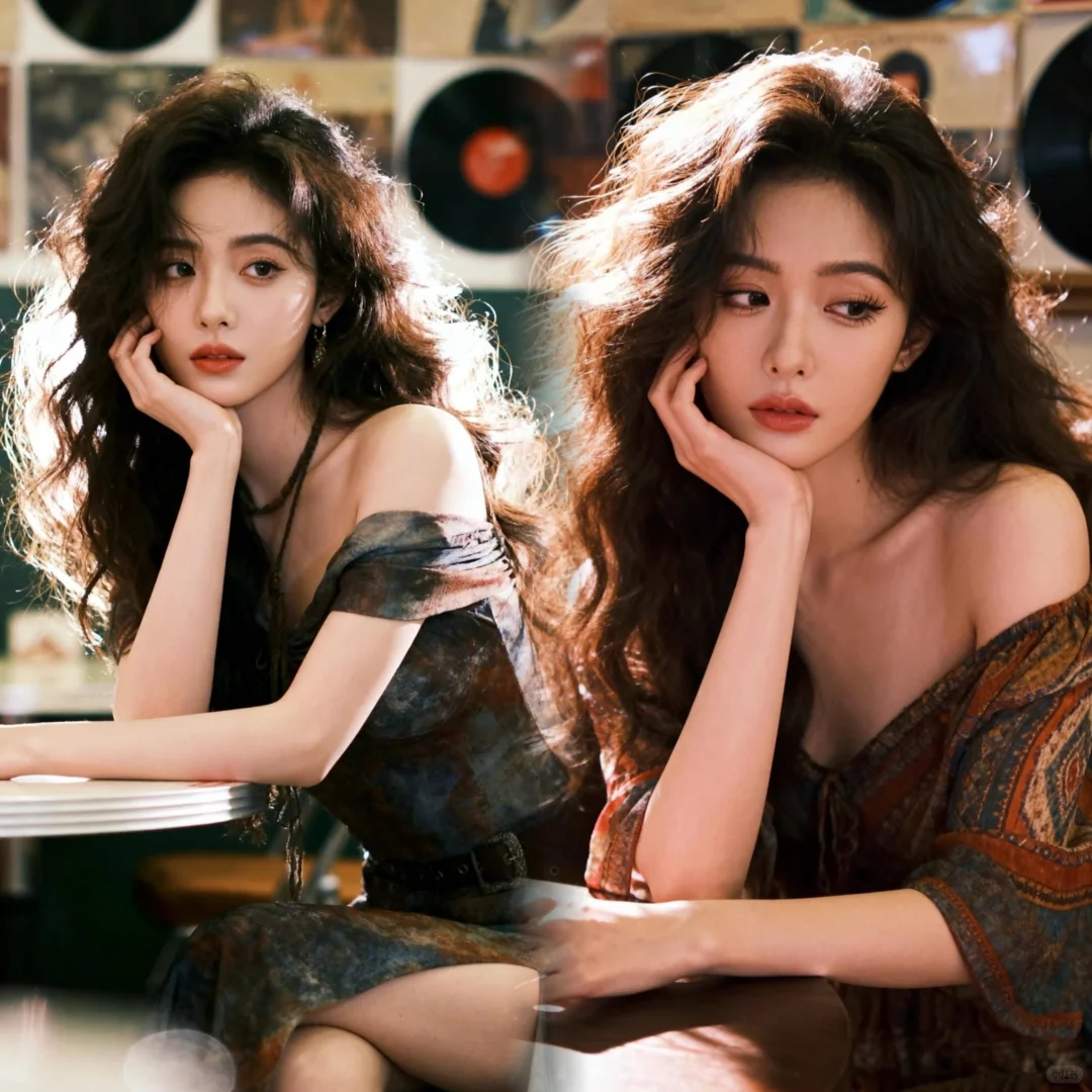 港风复古卷带出来的电影女主感