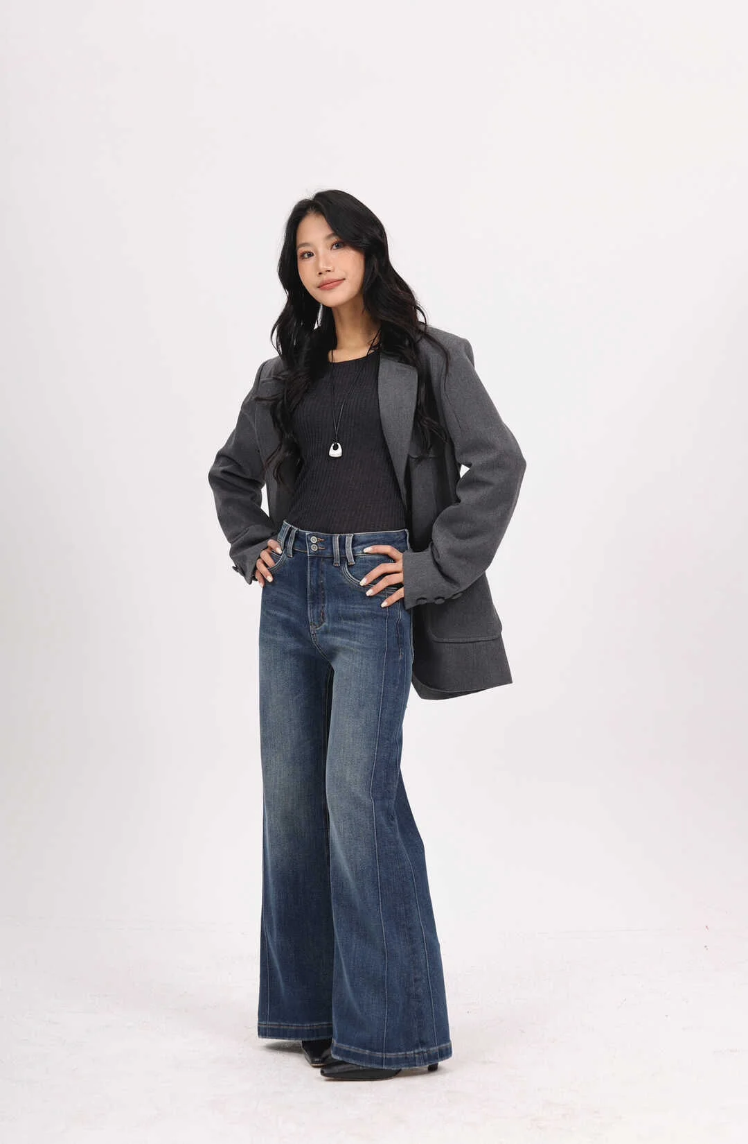 冬上新！【ZONA】复古风直筒水洗做旧牛仔裤