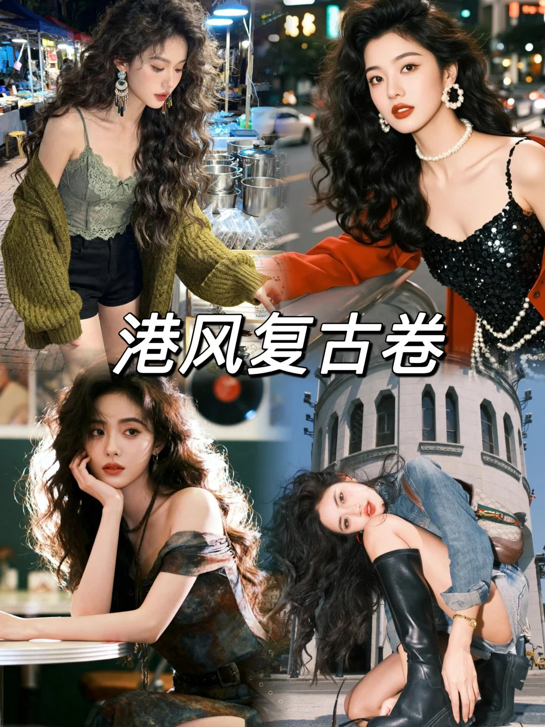 港风复古卷带出来的电影女主感