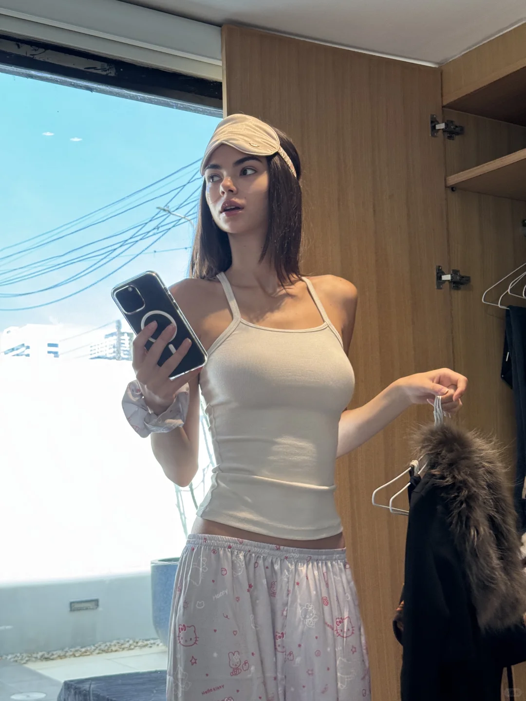 吊带冬天就是我的睡衣！