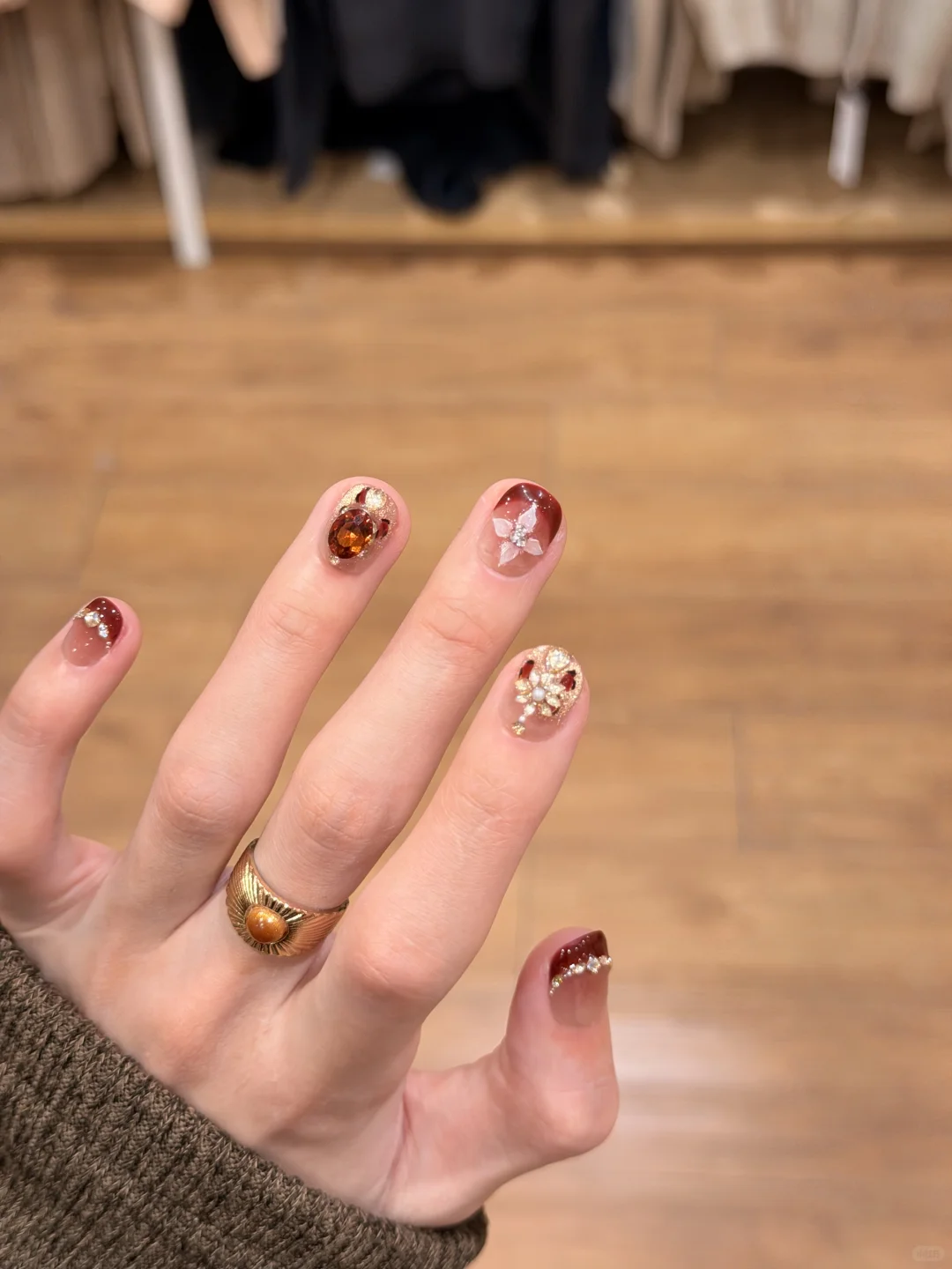 盛开红色玫瑰🌹精致女人味短甲