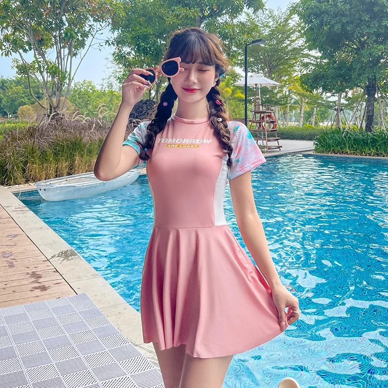 女童短袖裙裤泳衣🎀校园游泳课必备太乖