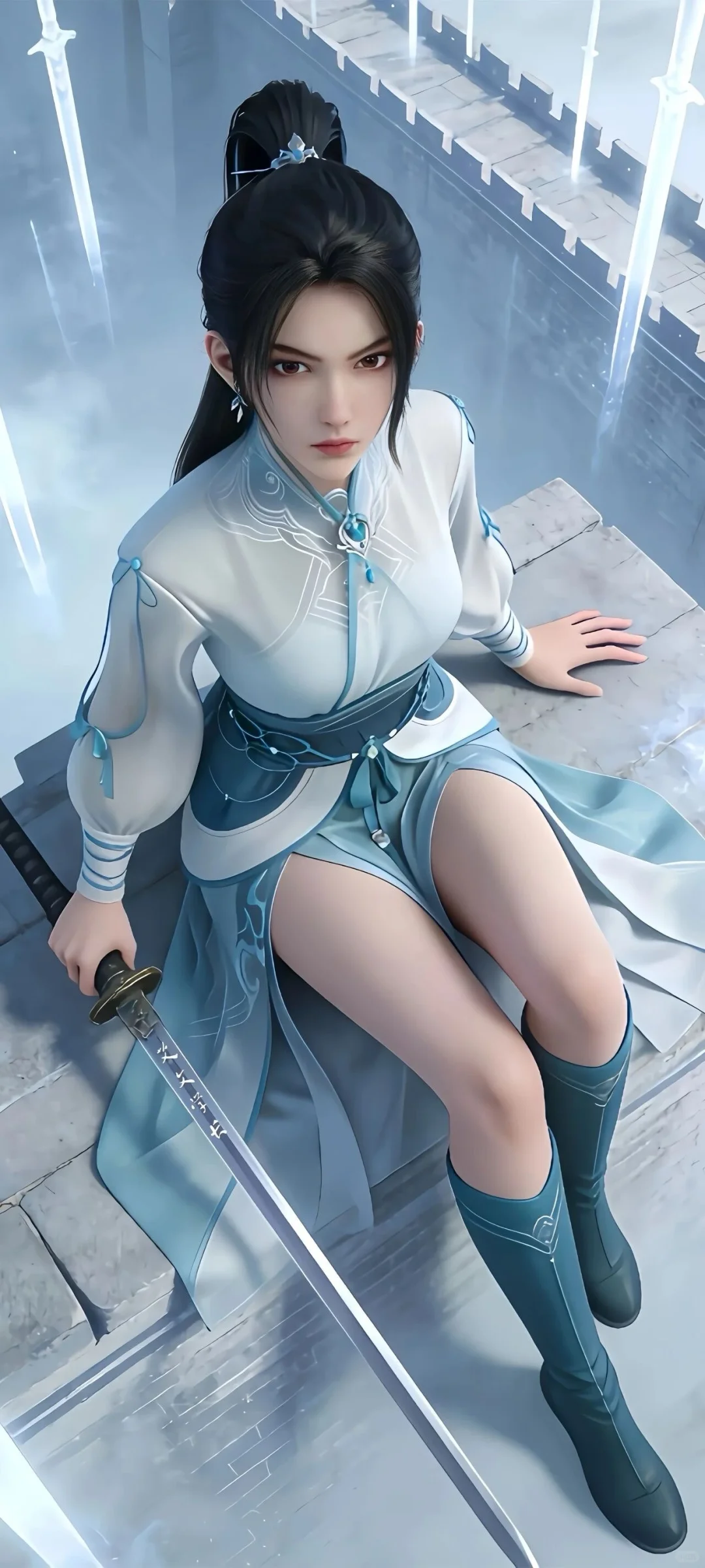 剑来：宁姚 古风 执剑 美腿 壁纸