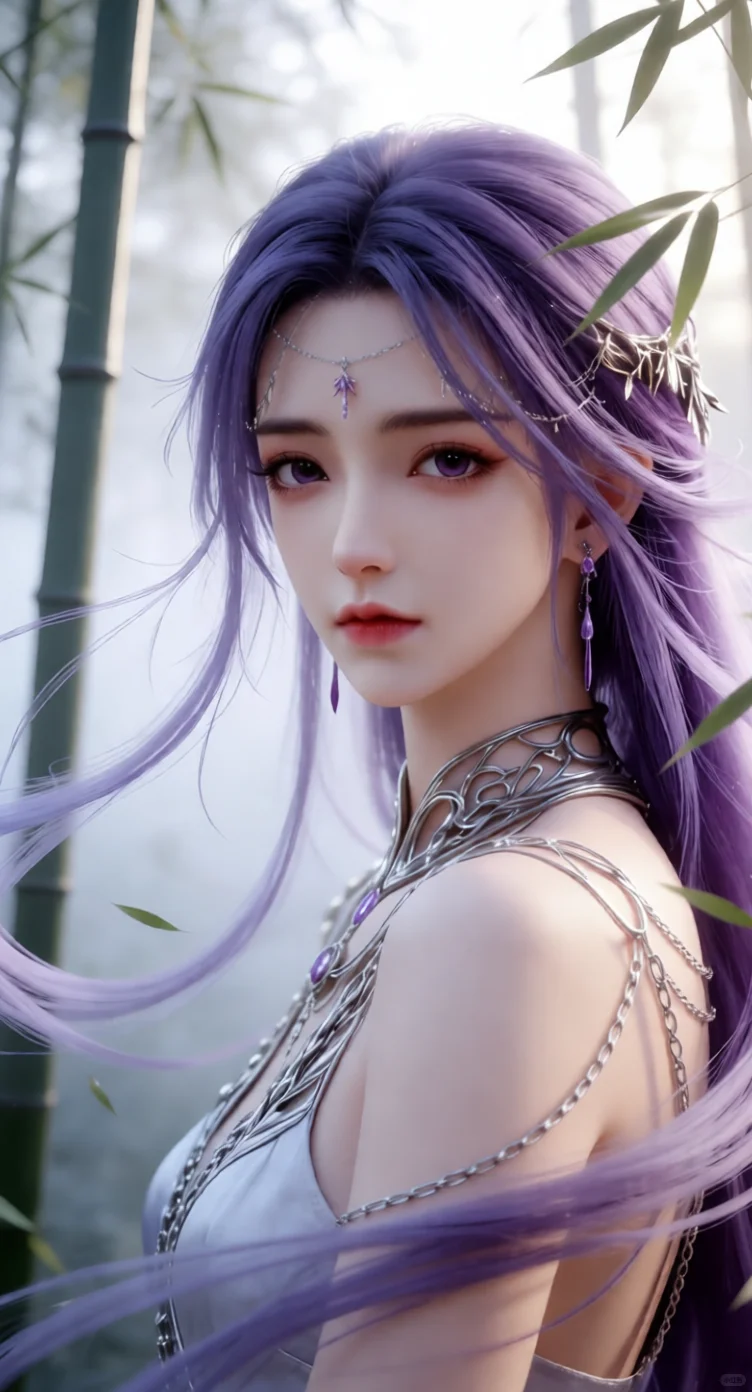 新素材，紫发精灵，太喜欢啦～