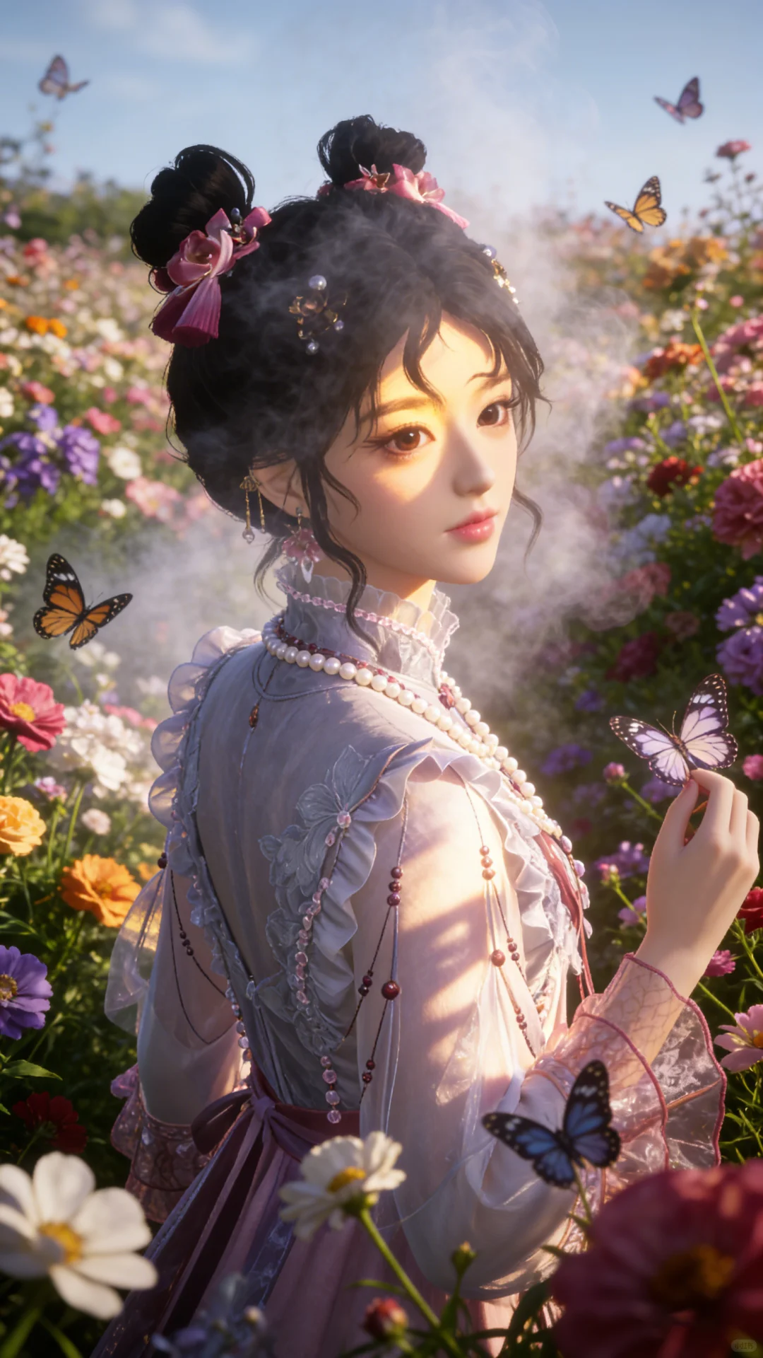 少东瓜花园戏蝶」燕云拍照ai指令