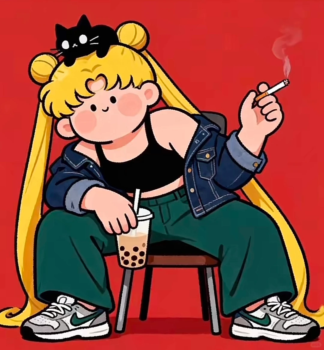 精神派美少女头像，挺噶啊