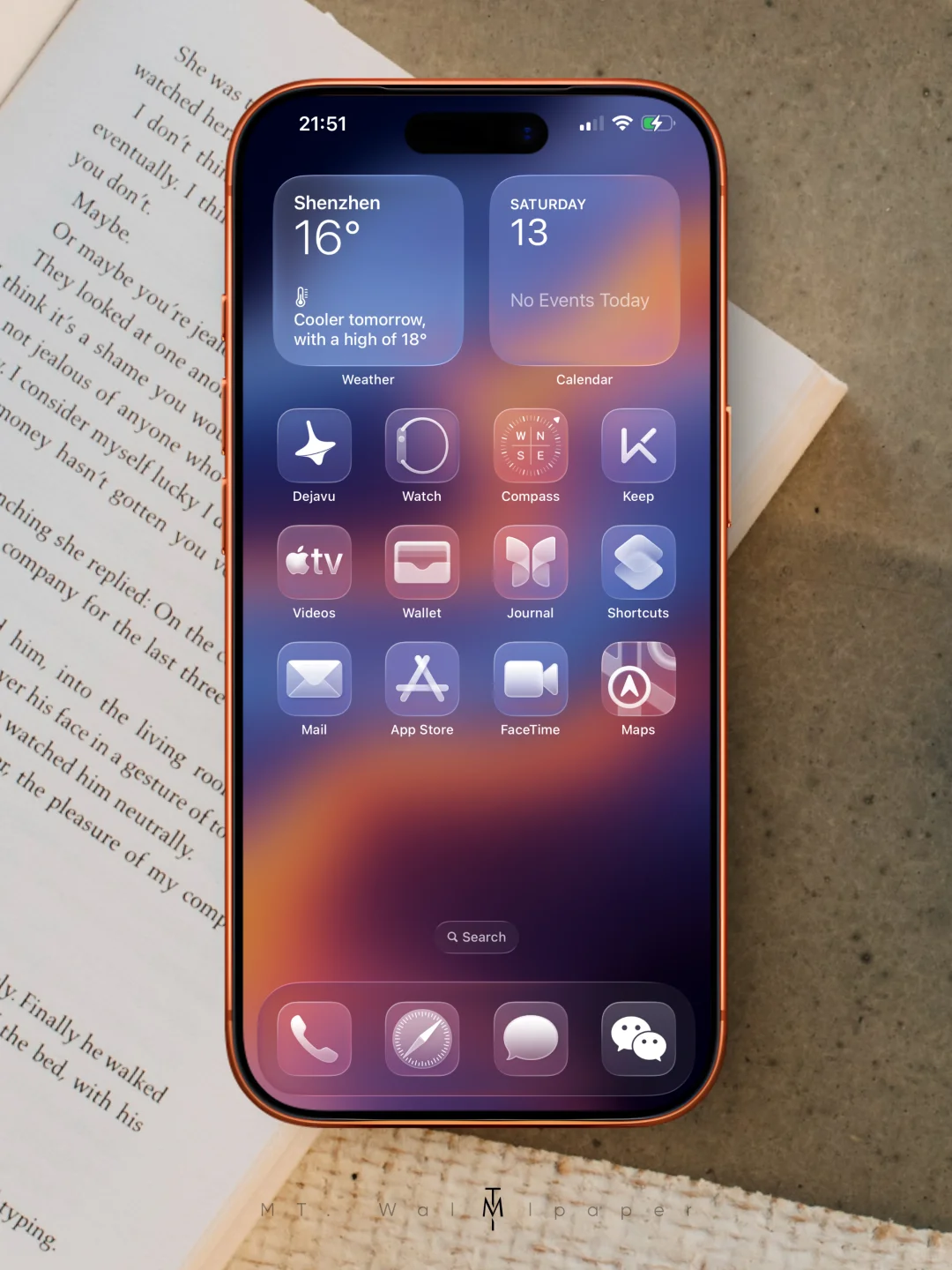 宇宙星空，蓝橙交织｜iOS26壁纸｜057