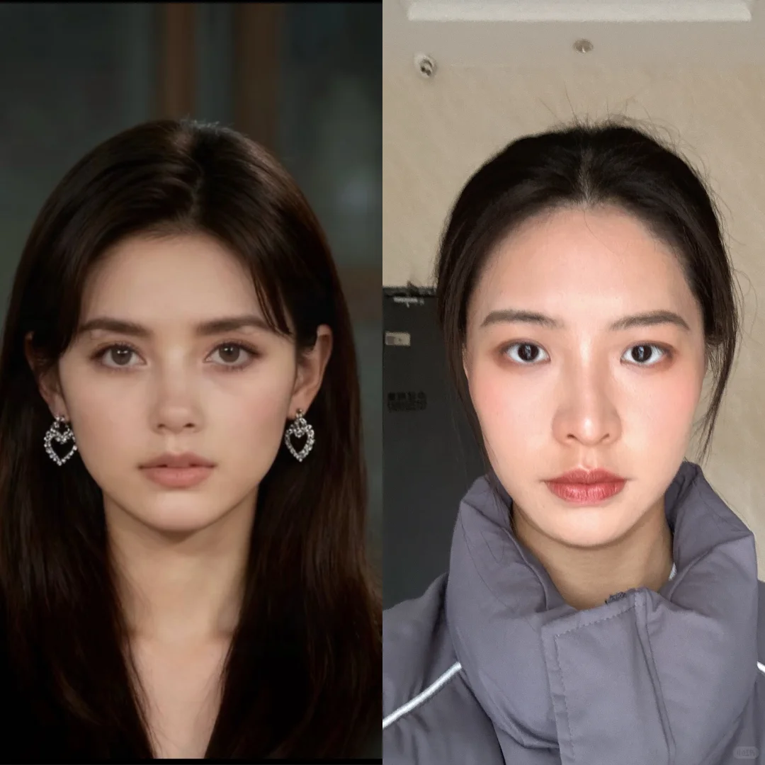 普通人仿方圆脸AI神妆