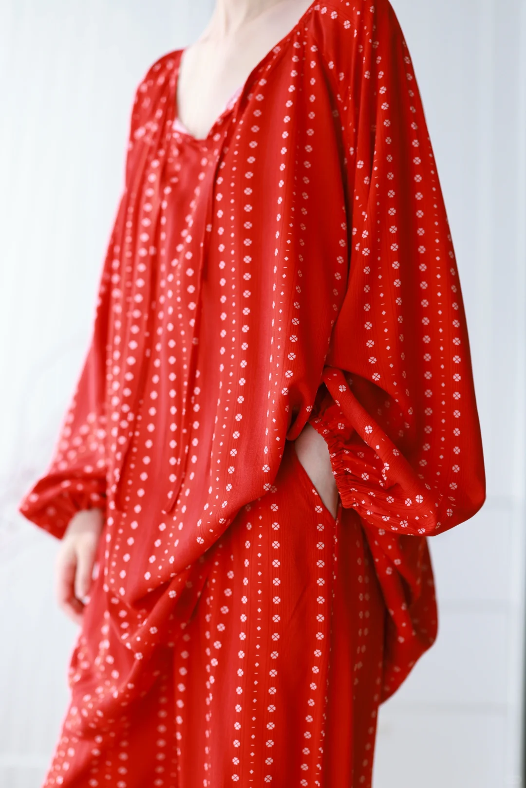 朱红色套装，宽松灵动复古🍒免穿内衣好解放