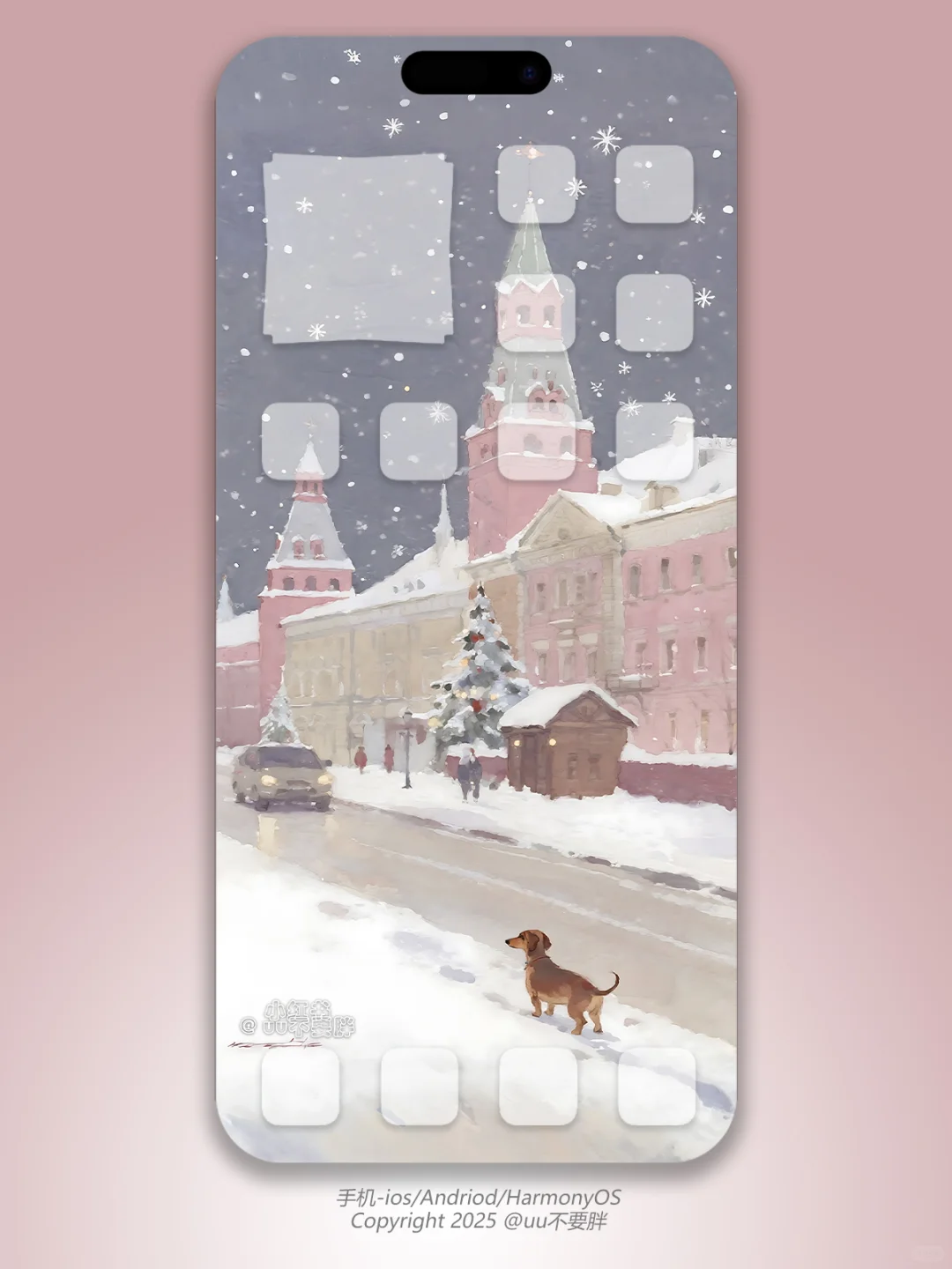 Z161 雪夜粉教堂｜腊肠犬的圣诞奇遇壁纸
