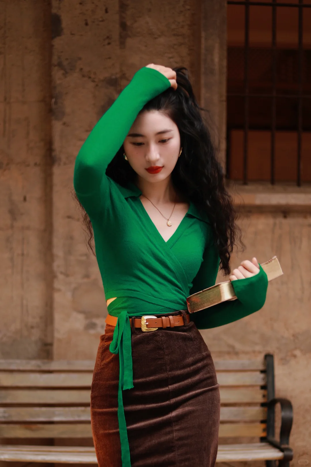 港风拍照穿搭公式🟢➕🟤好绝！附滤镜