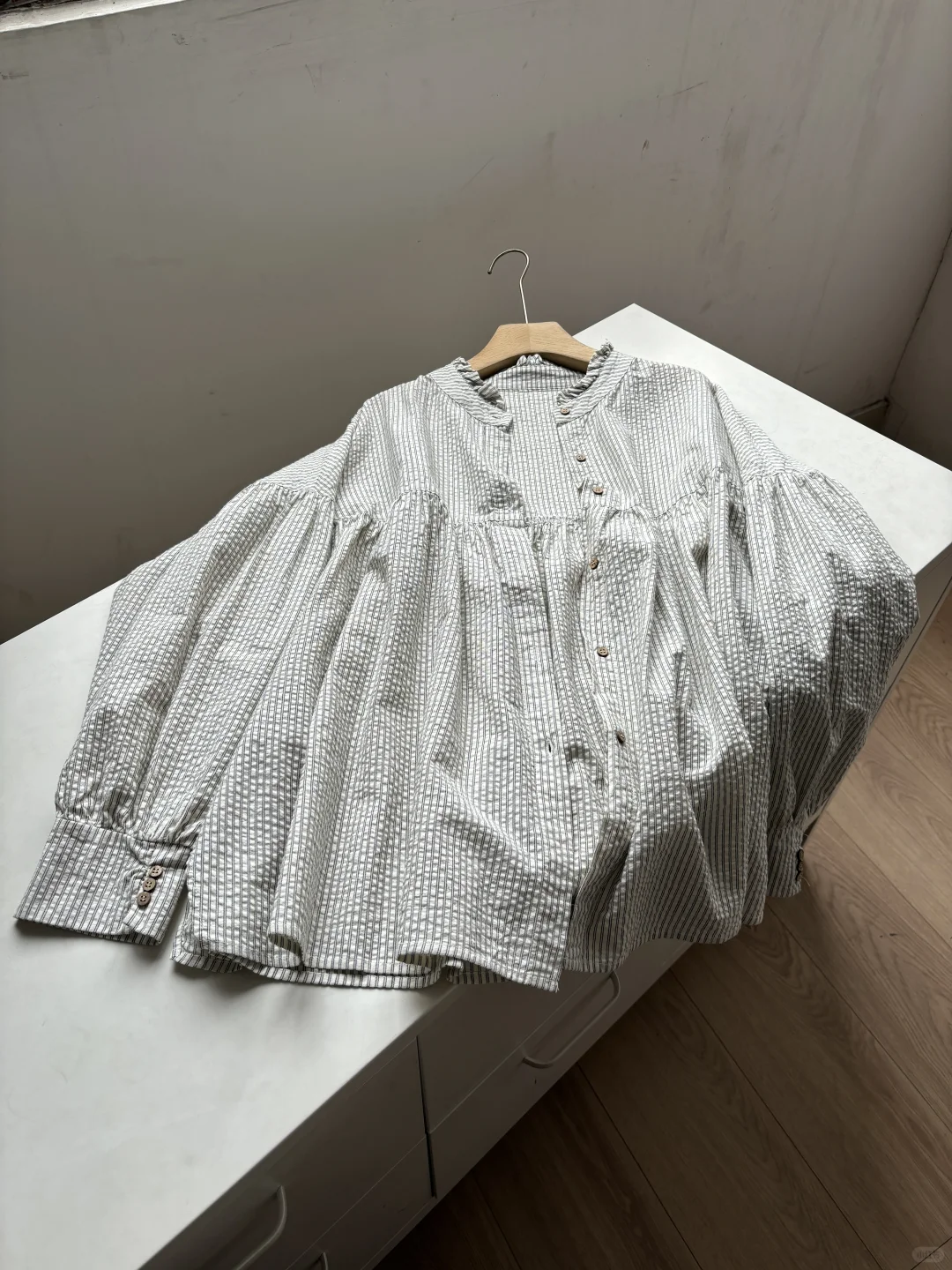 捡漏！日系复古花边圆领 开衩慵懒条纹衬衫