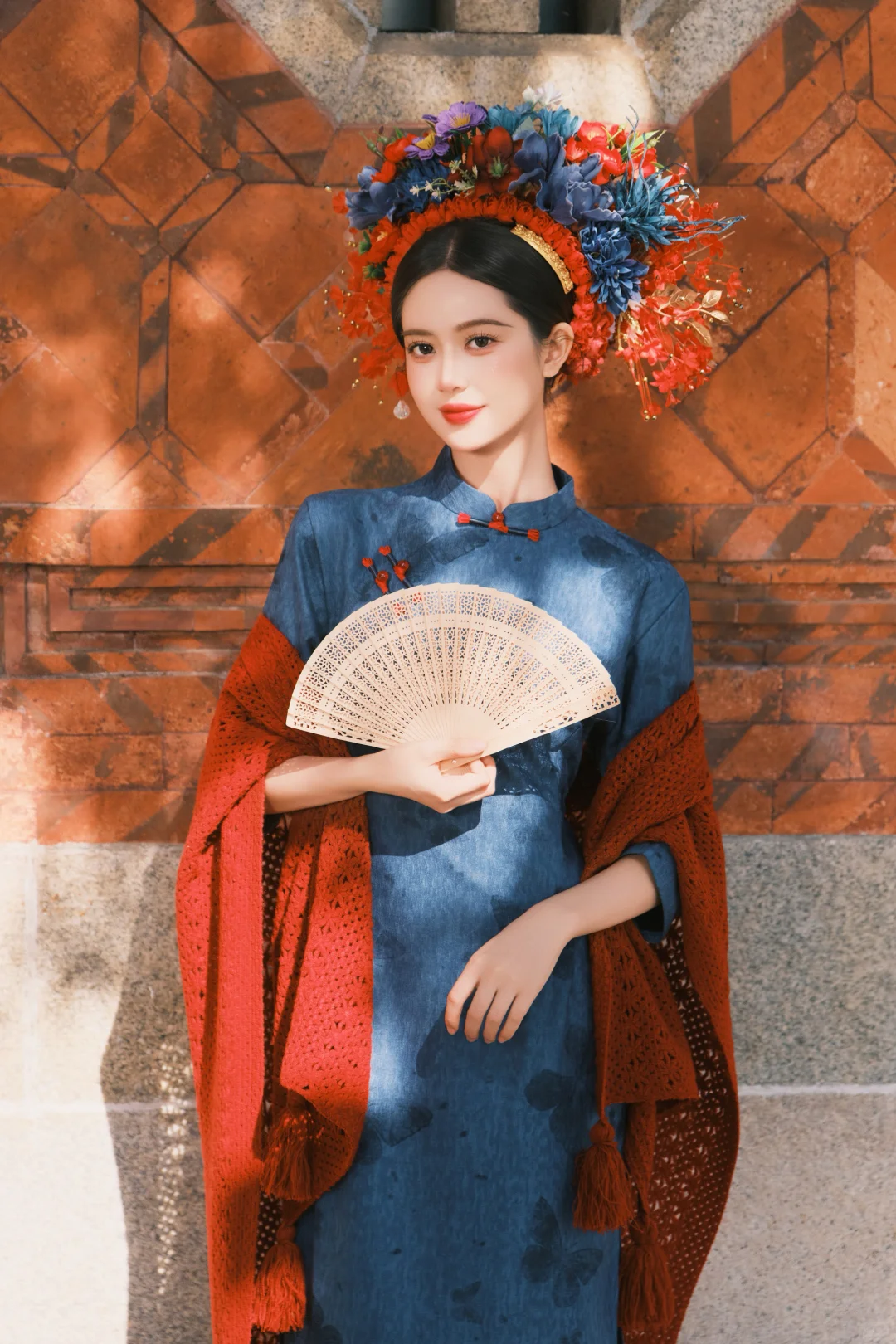 泉州模特|旗袍配簪花的效果如何呢