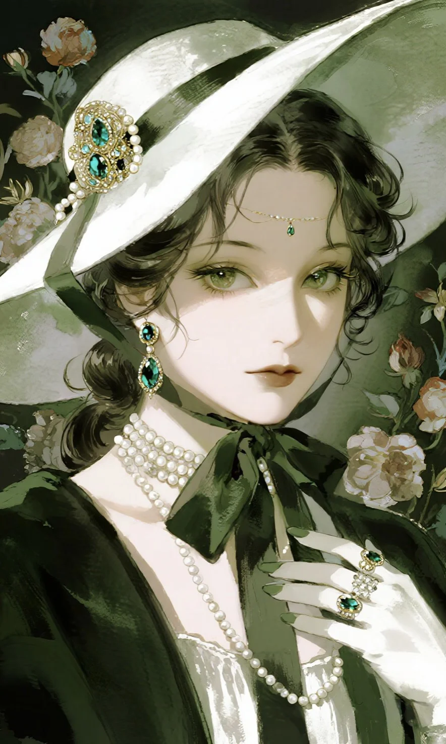 墨绿礼帽下的复古浪漫