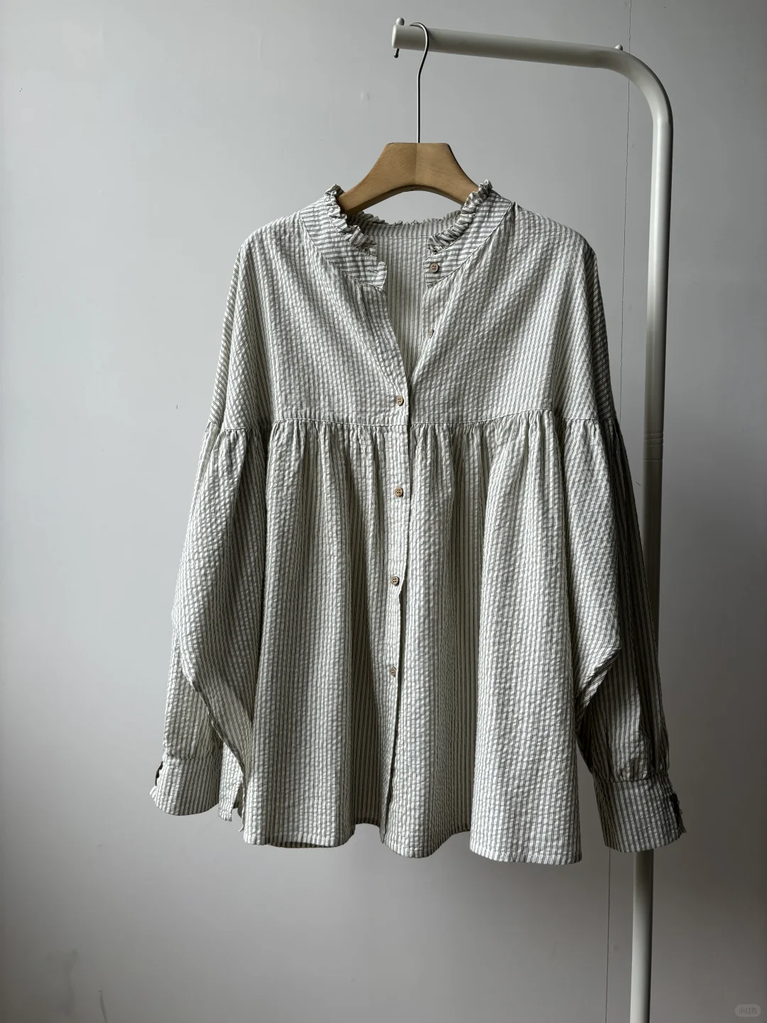 捡漏！日系复古花边圆领 开衩慵懒条纹衬衫