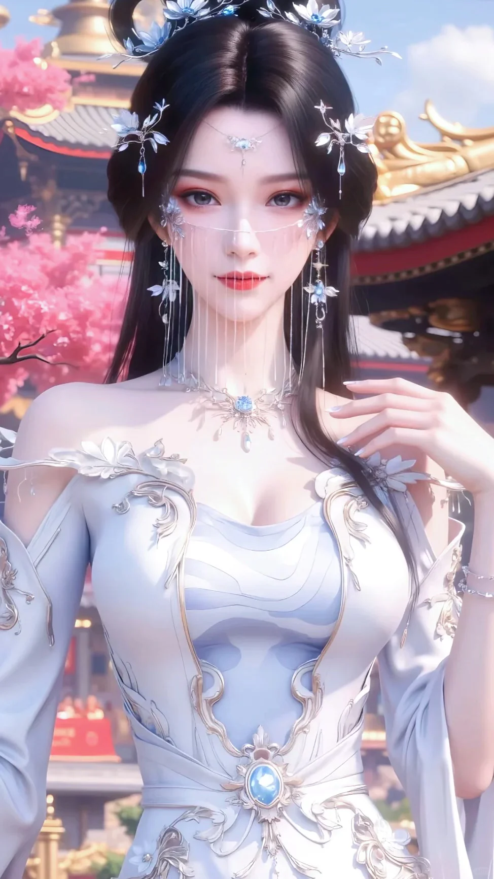 女神记｜安妙依遮天动漫壁纸国漫AI美女高清