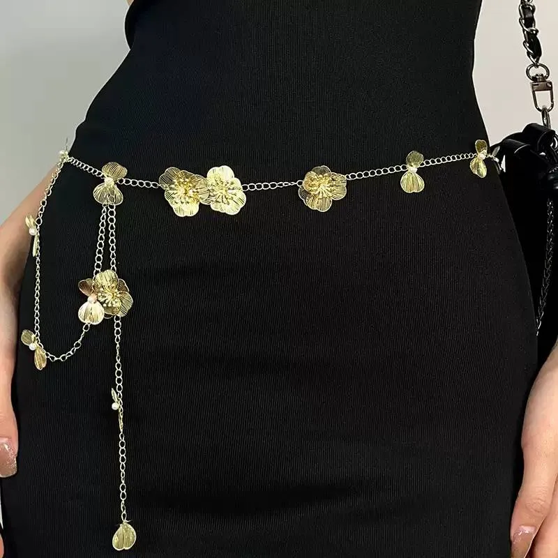 🎈2025新款复古金属花朵腰链女款配饰牛