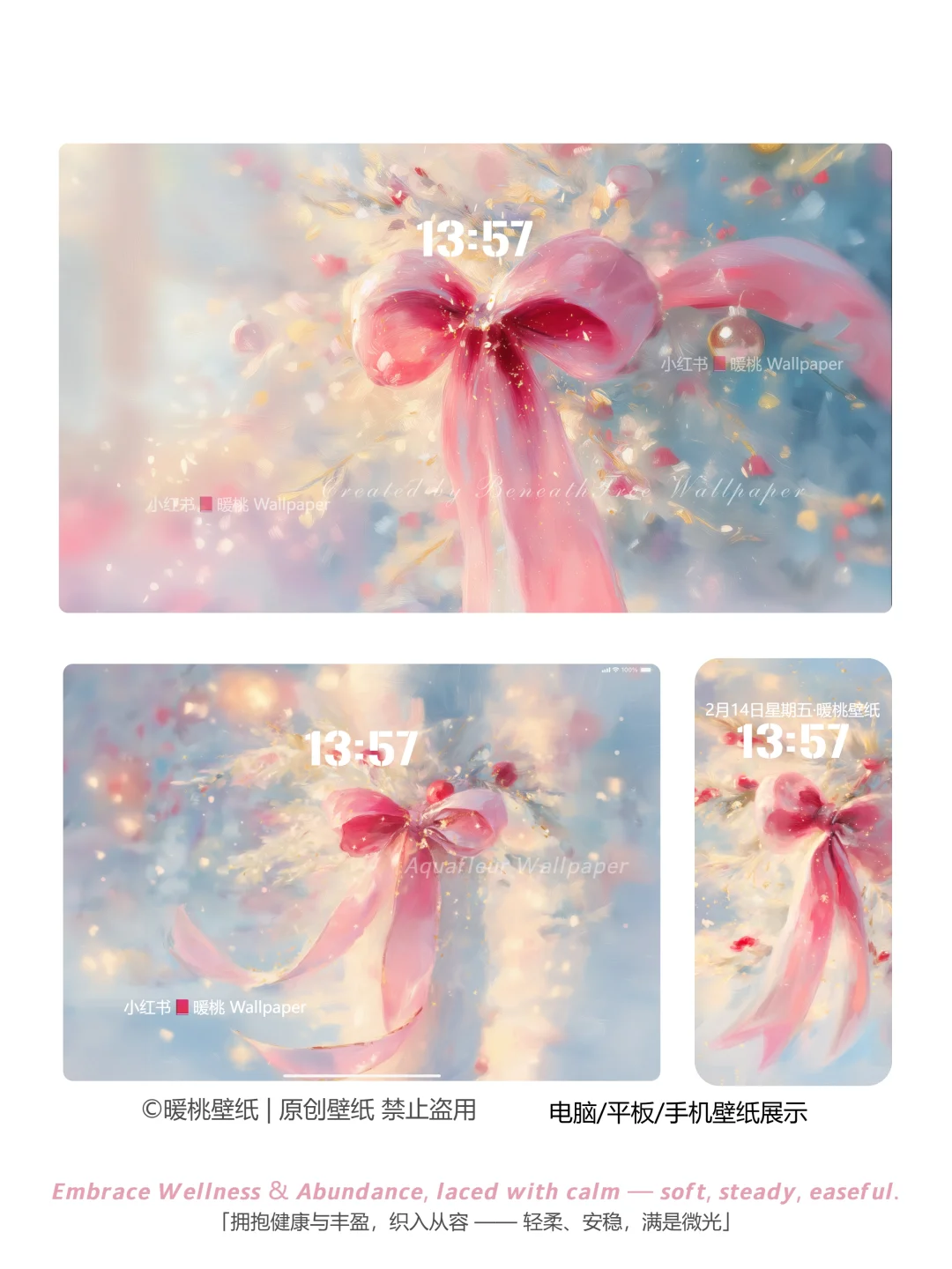 🎀冬日圣诞的软甜少女心｜平板壁纸