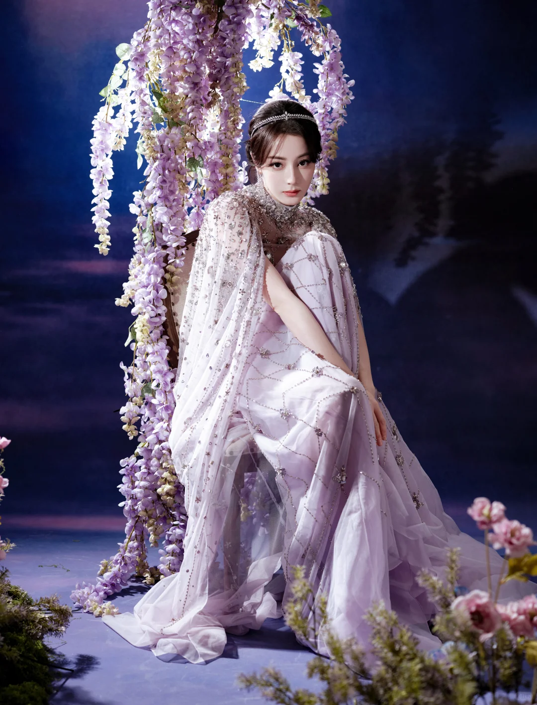 我给迪丽热巴化的极光紫罗兰女神妆