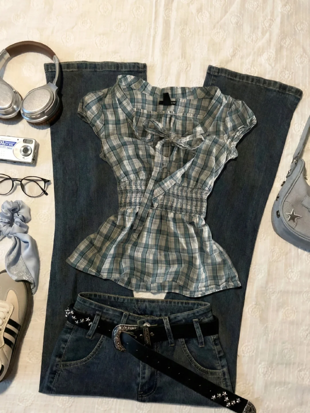 复古y2k辣妹风，百搭千禧辣妹掐腰衬衫